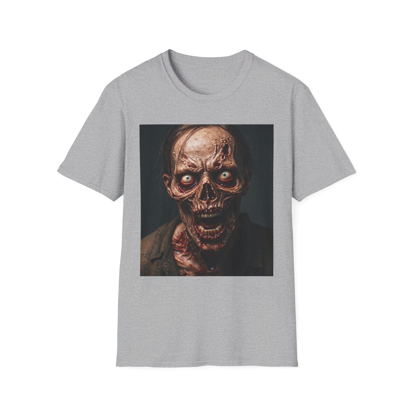 Apocalyptic Portrait Tee, bold, decaying zombie graphic