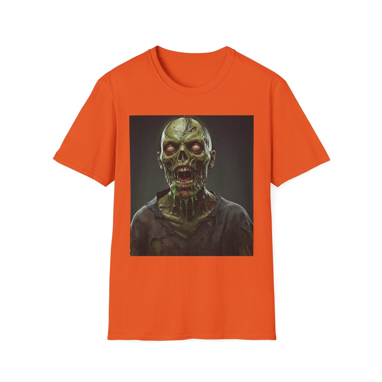 Apocalyptic Portrait Tee, bold, decaying zombie graphic