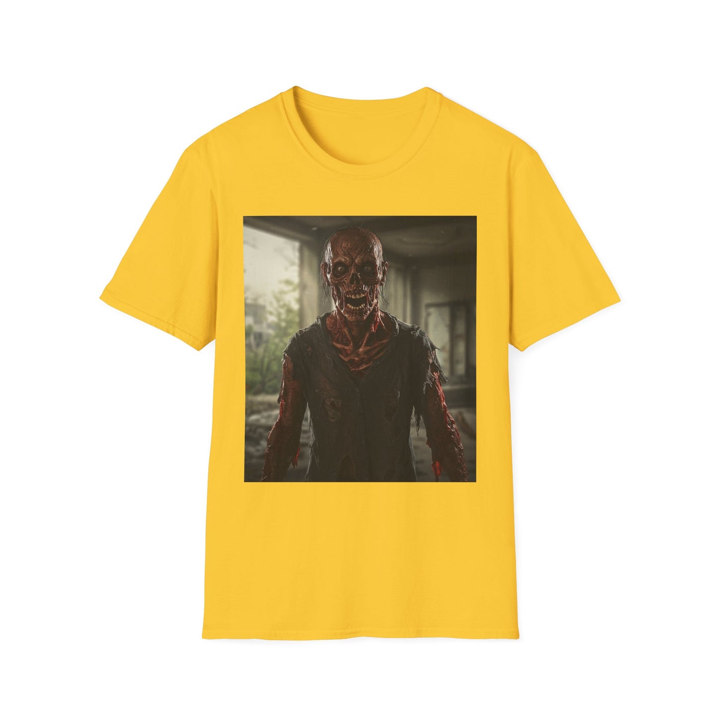 Apocalyptic Portrait Tee, bold, decaying zombie graphic