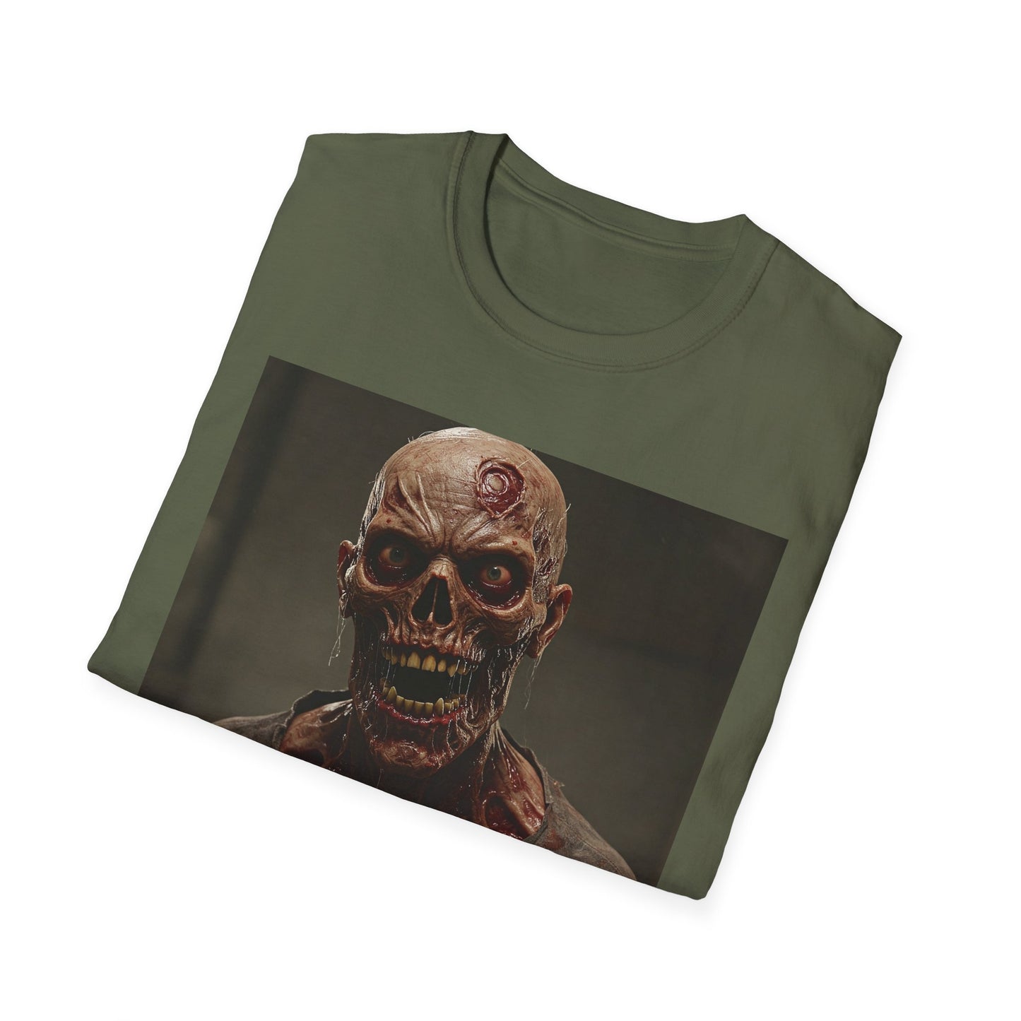 Apocalyptic Portrait Tee, bold, decaying zombie graphic