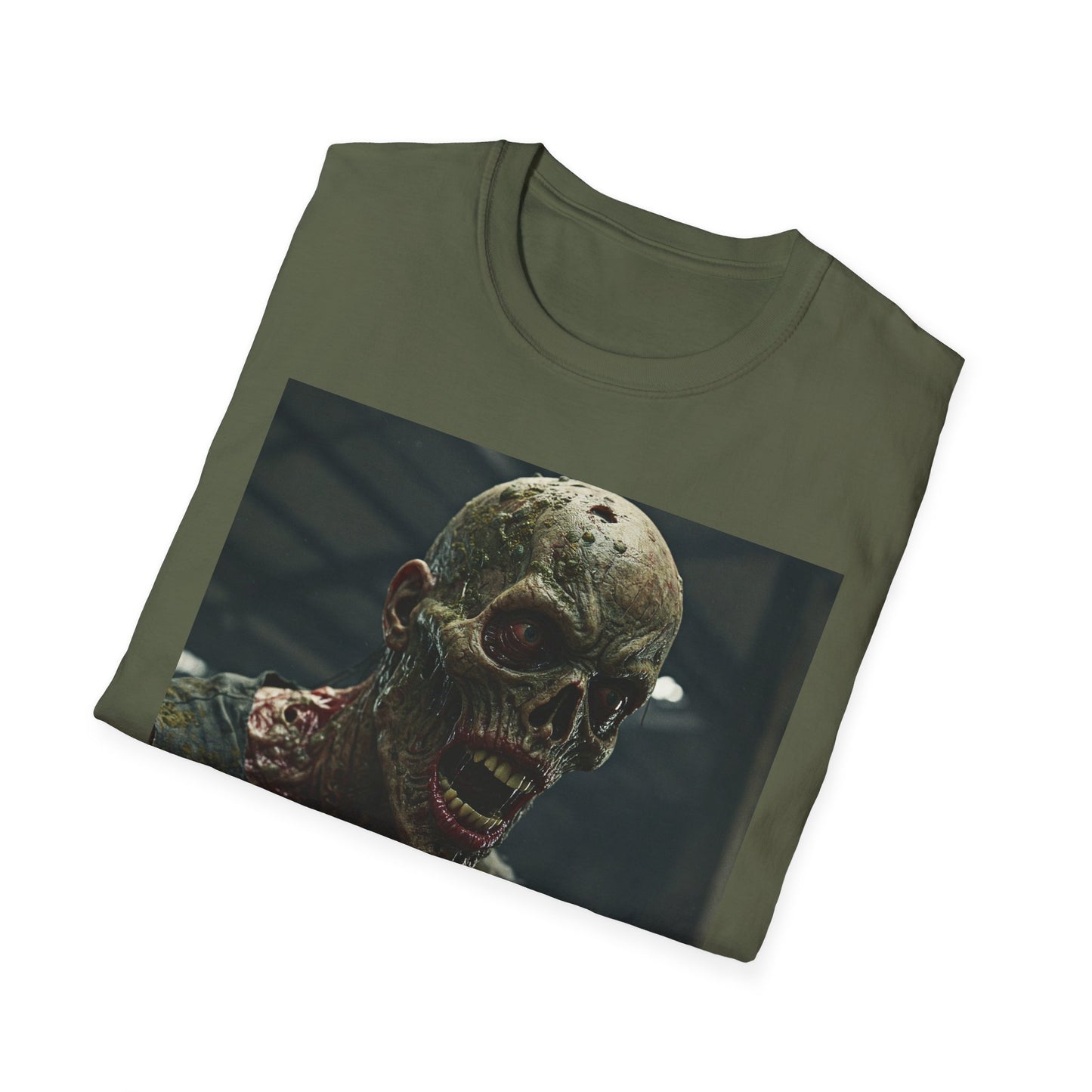 Apocalyptic Portrait Tee, bold, decaying zombie graphic