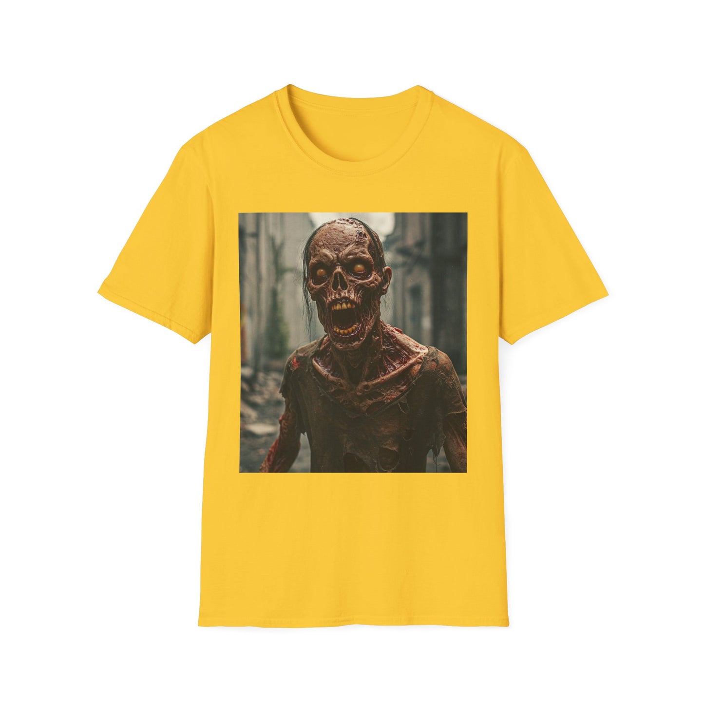 Apocalyptic Portrait Tee, bold, decaying zombie graphic