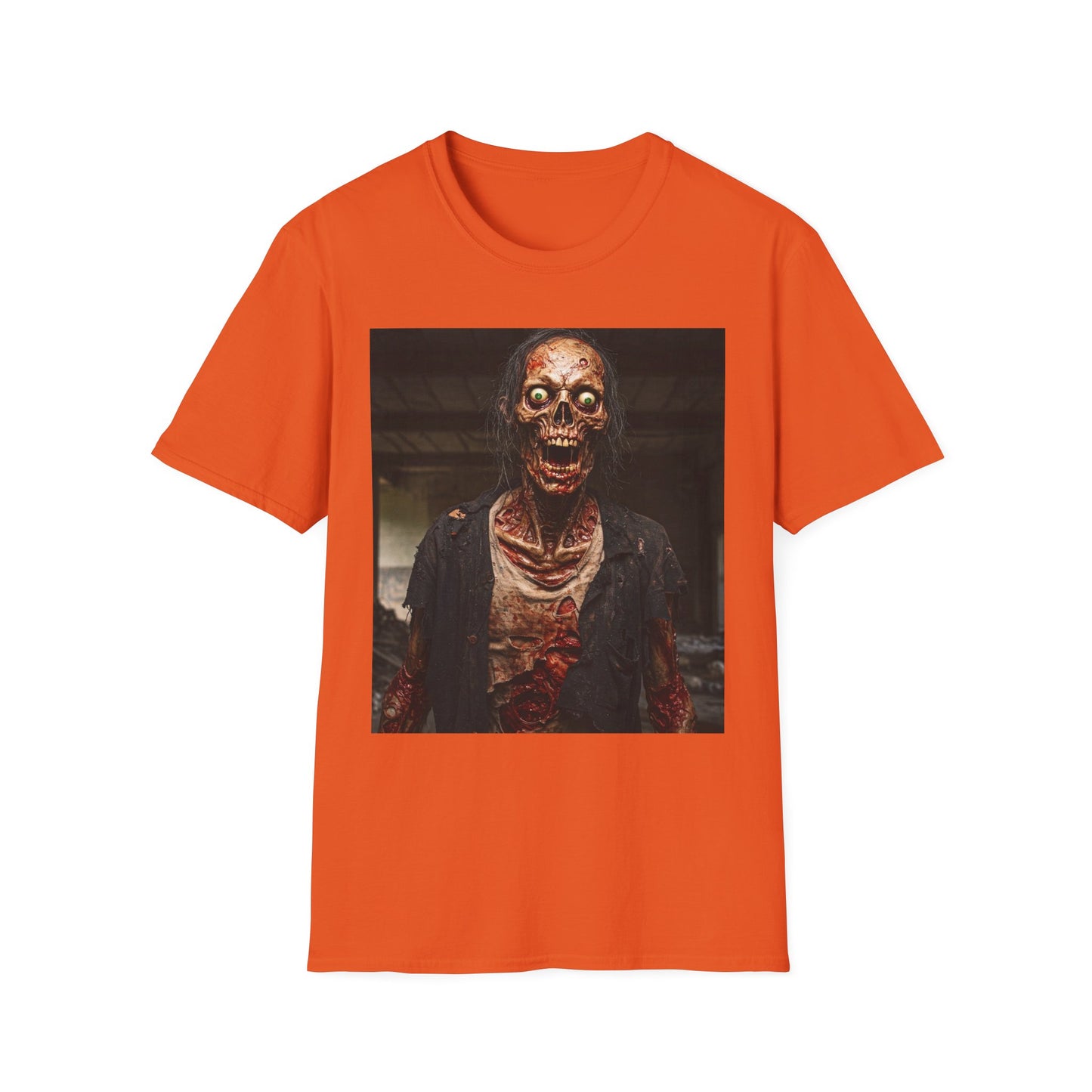 Apocalyptic Portrait Tee, bold, decaying zombie graphic