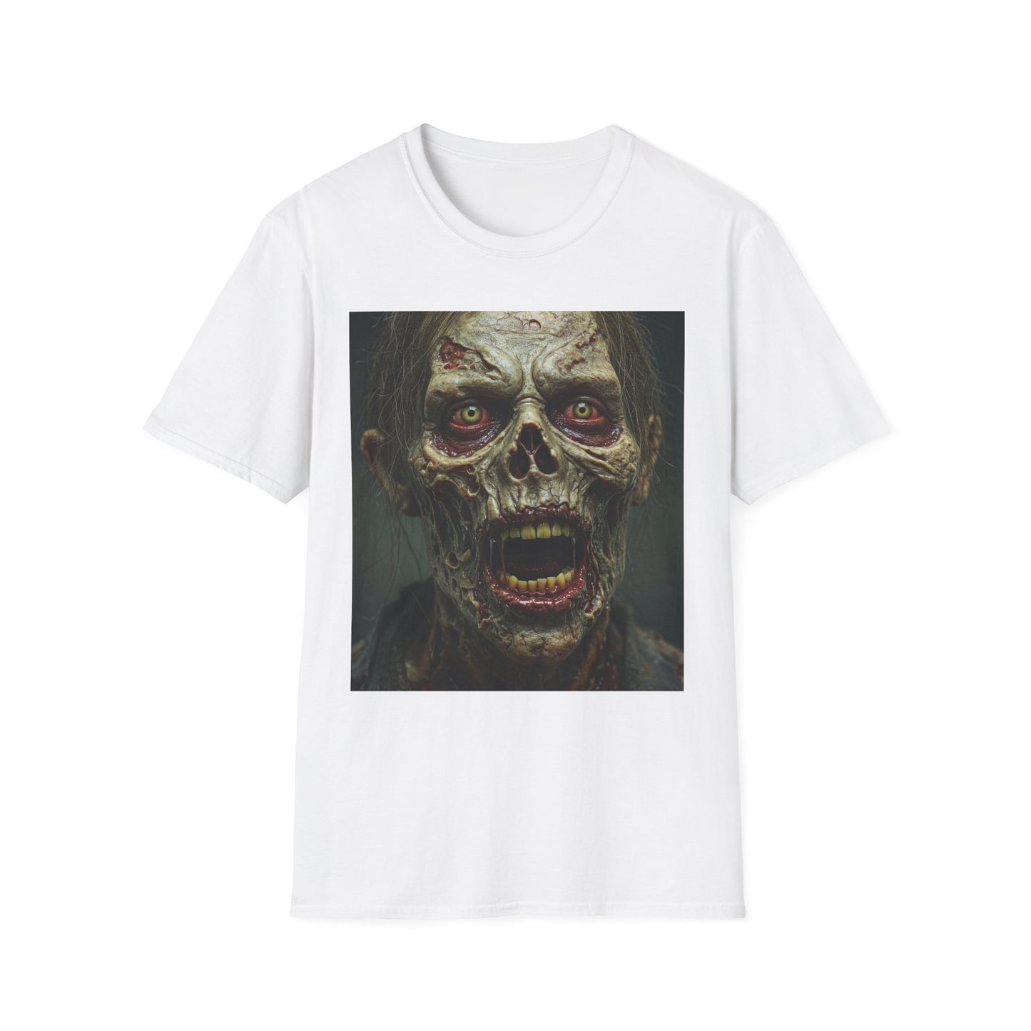 Apocalyptic Portrait Tee, bold, decaying zombie graphic