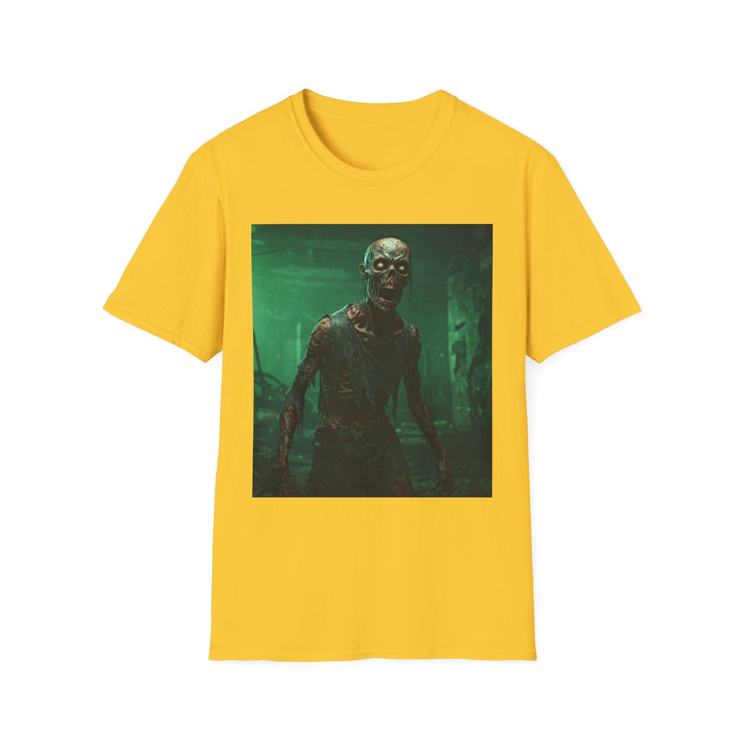 Apocalyptic Portrait Tee, bold, decaying zombie graphic