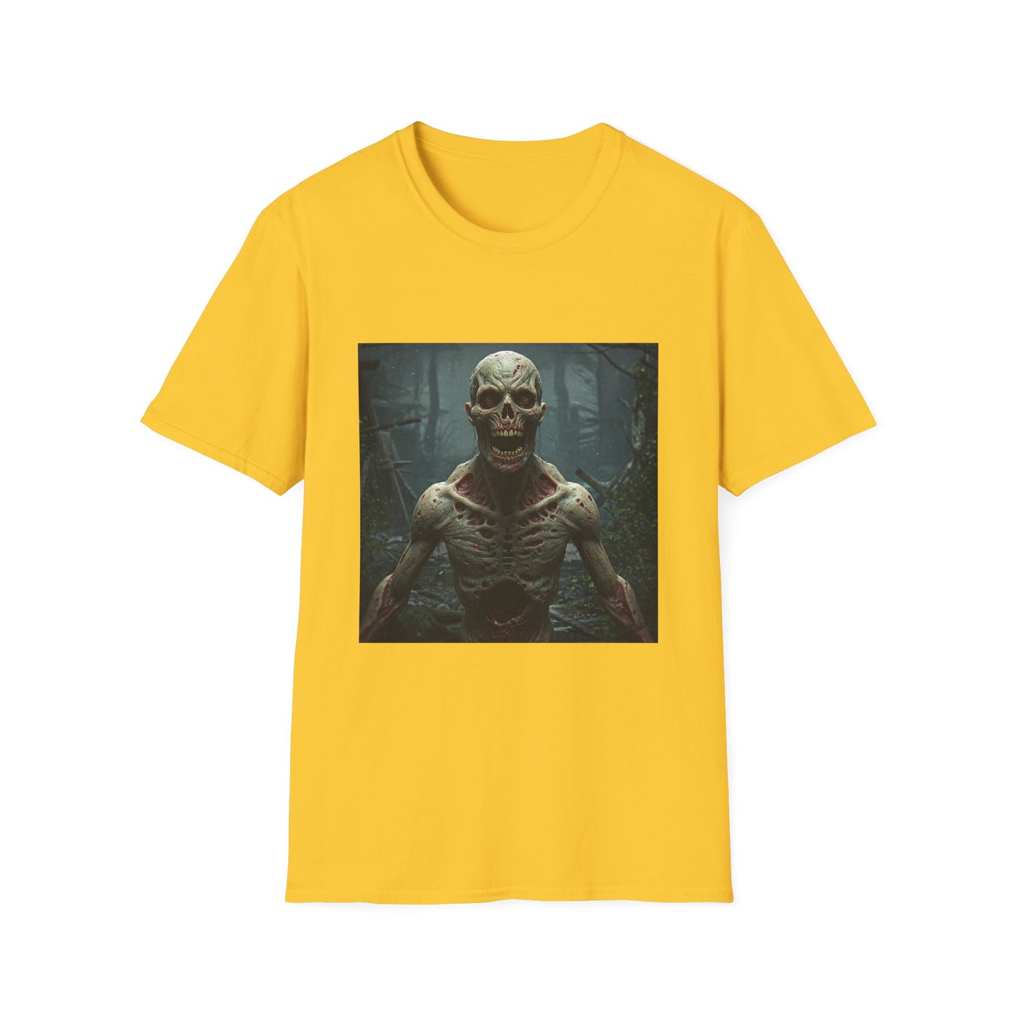 Apocalyptic Portrait Tee, bold, decaying zombie graphic