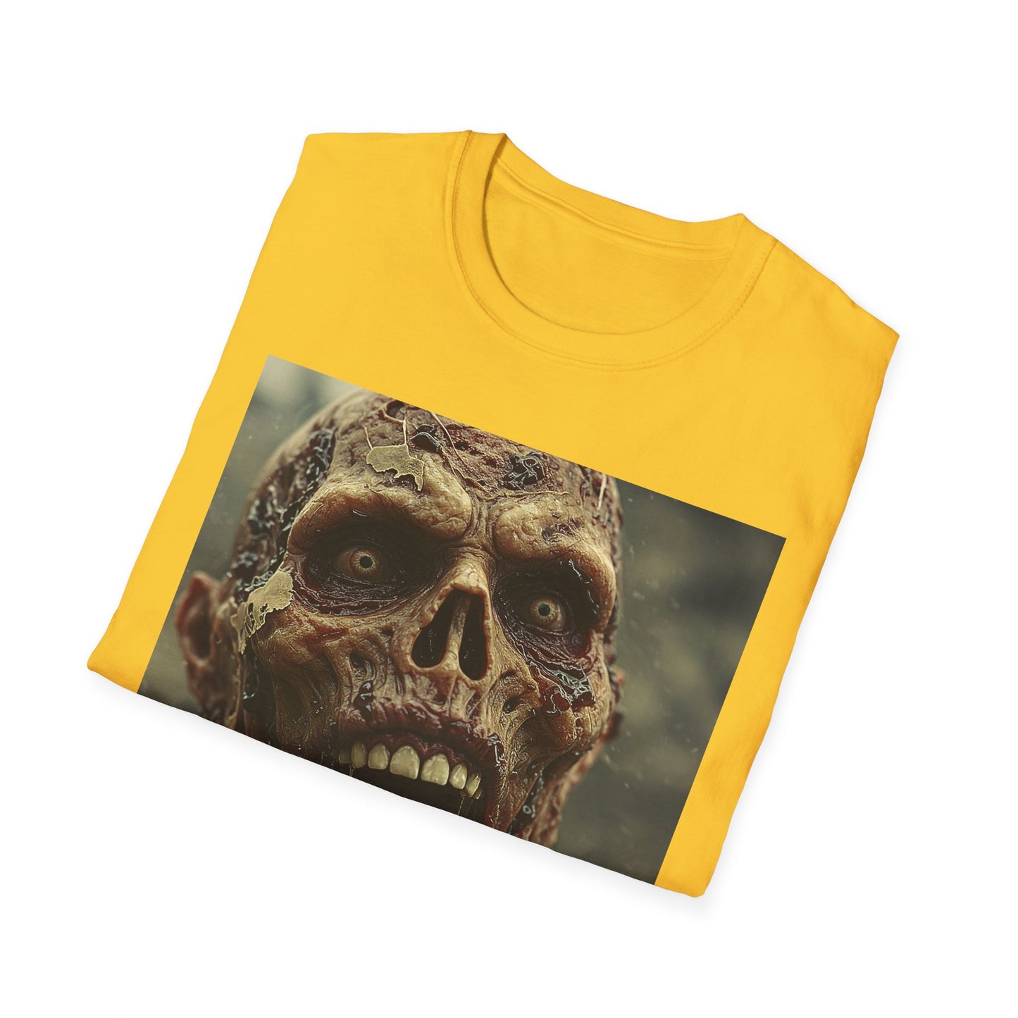 Apocalyptic Portrait Tee, bold, decaying zombie graphic