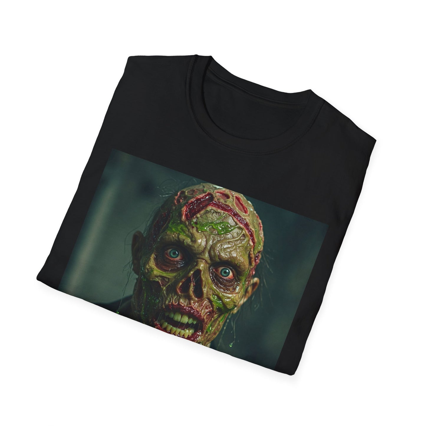 Zombie Horror Apocalyptic Portrait Tee, bold, decaying zombie graphic