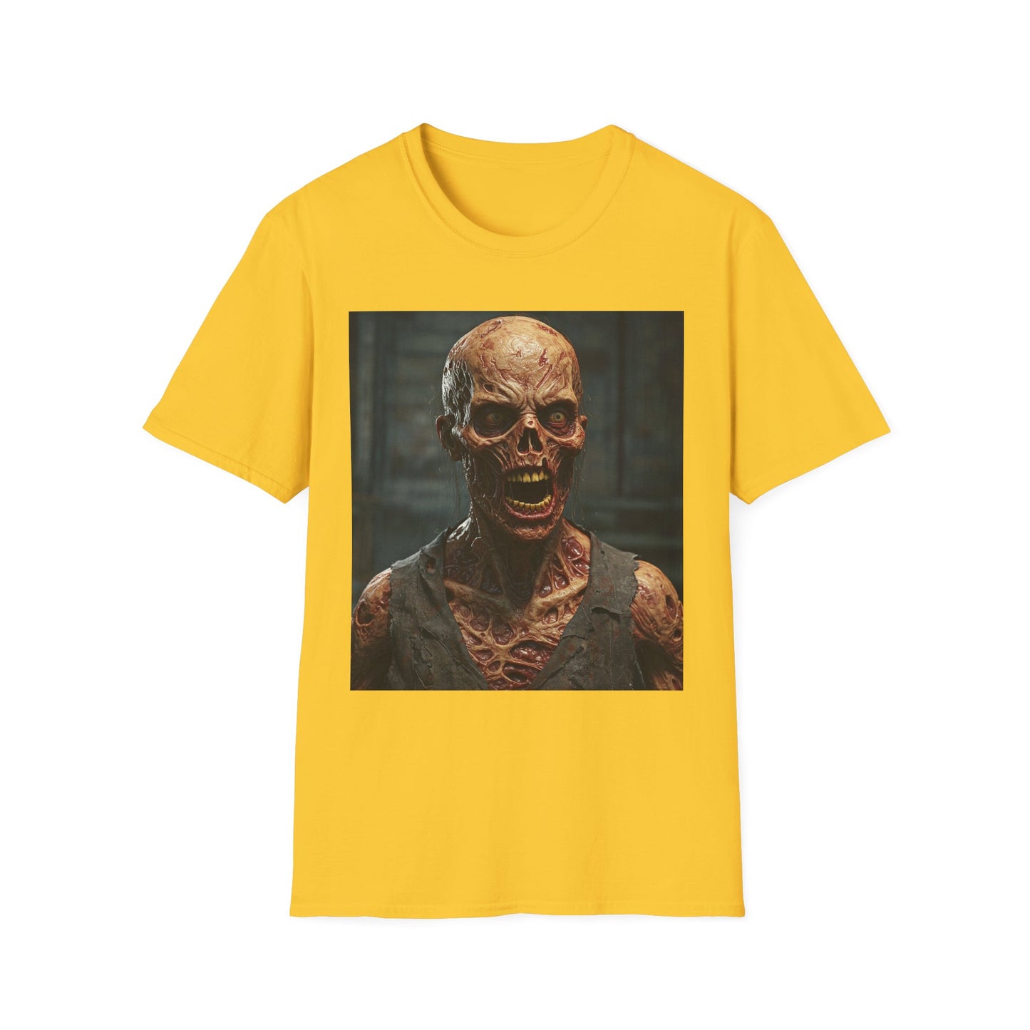 Apocalyptic Portrait Tee, bold, decaying zombie graphic