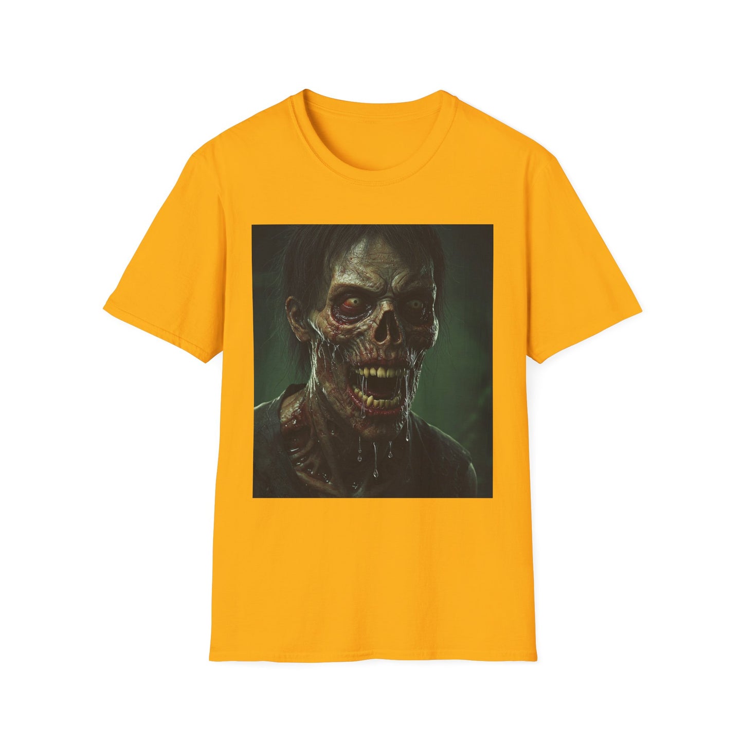 Apocalyptic Portrait Tee, bold, decaying zombie graphic