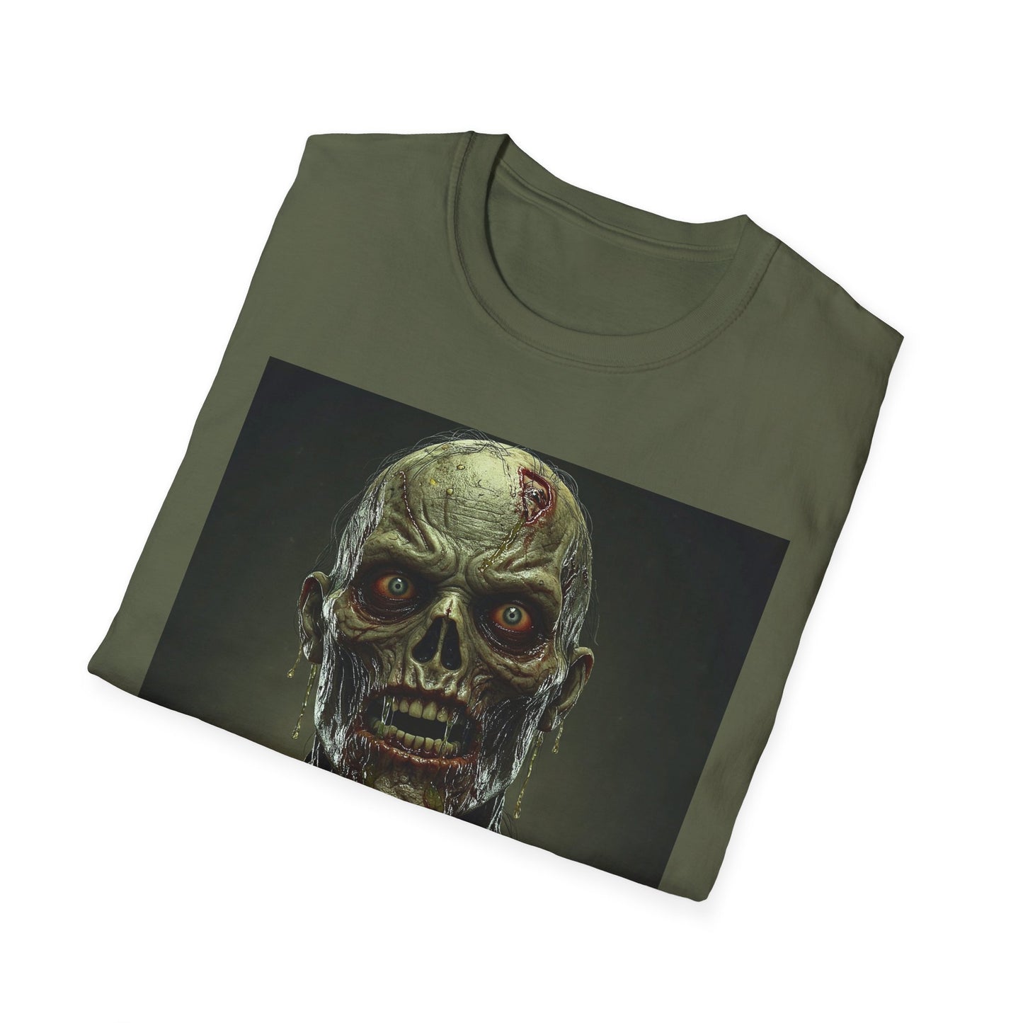 Apocalyptic Portrait Tee, bold, decaying zombie graphic