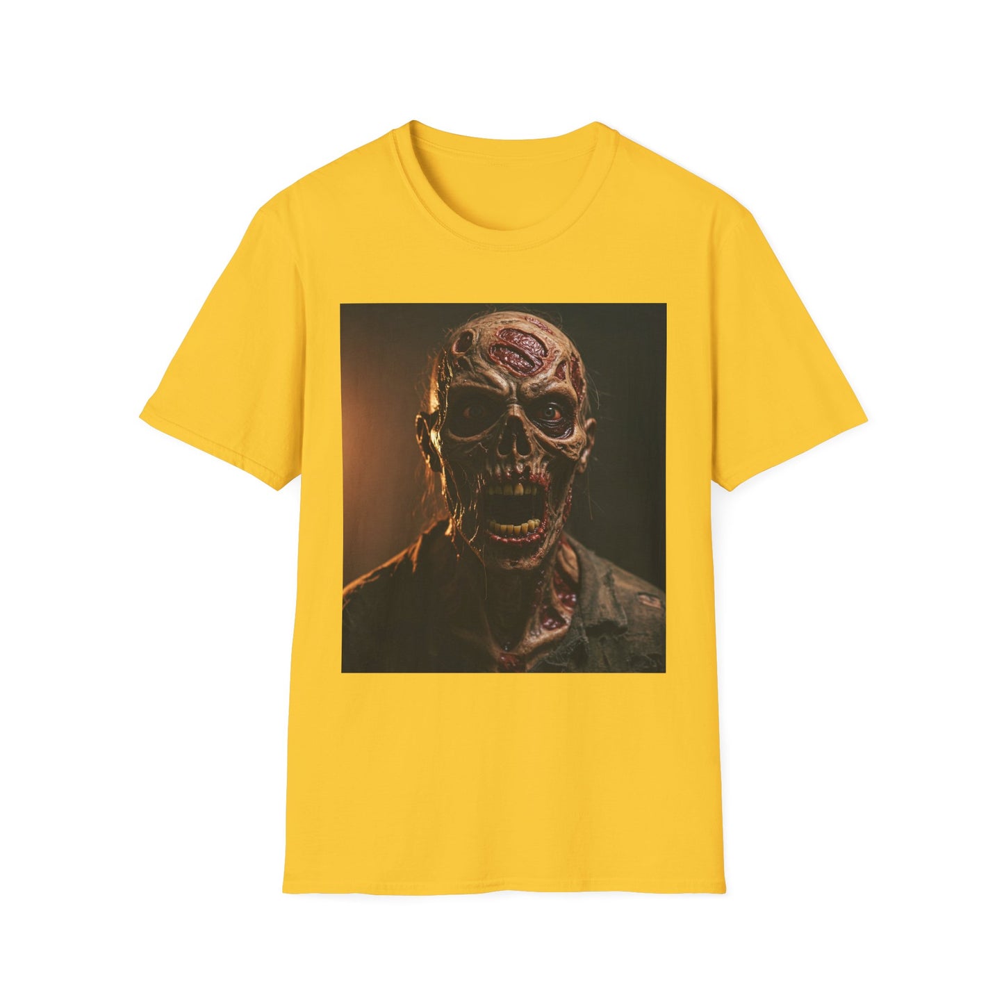 Apocalyptic Portrait Tee, bold, decaying zombie graphic