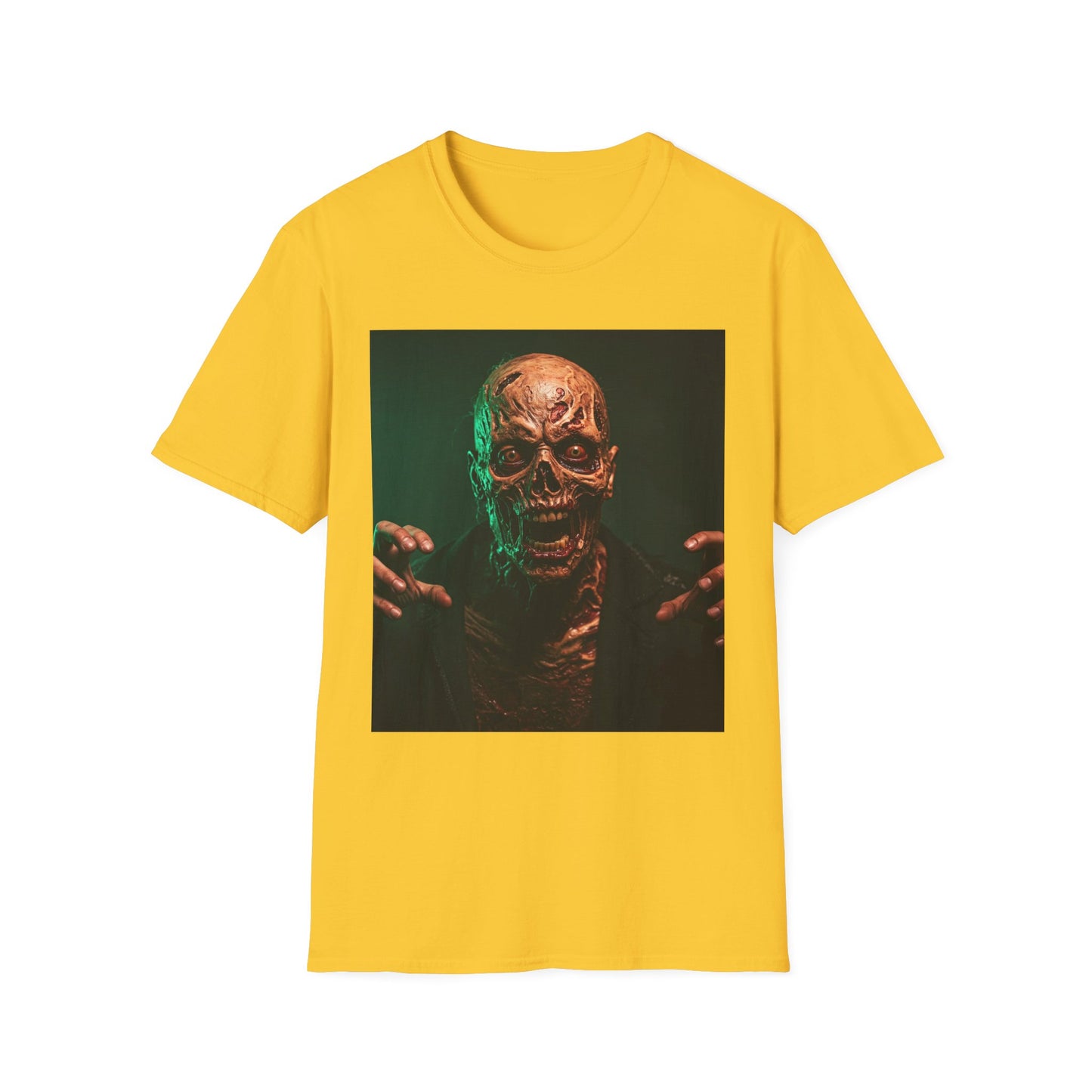 Horror-Themed Apocalyptic Portrait Tee, bold, decaying zombie graphic