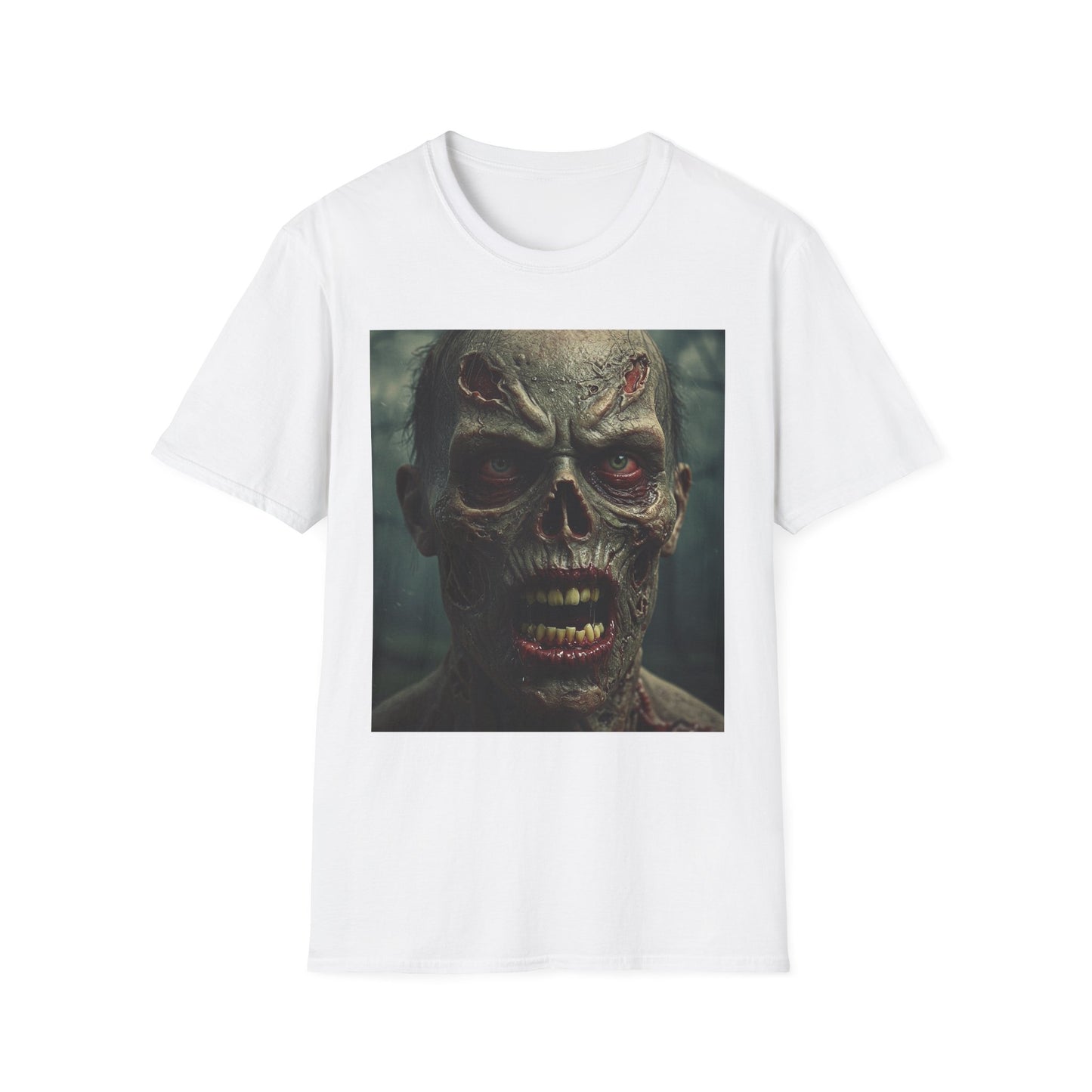 Apocalyptic Portrait Tee, bold, decaying zombie graphic