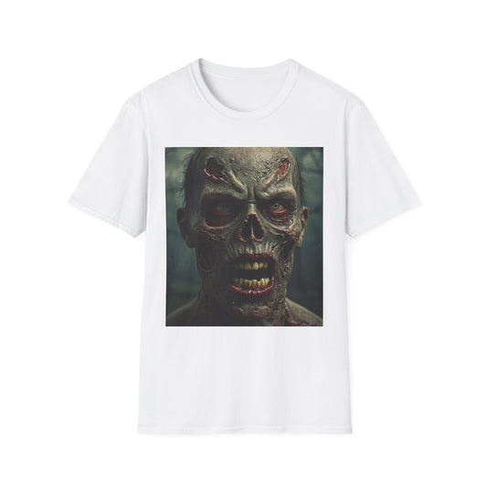 Apocalyptic Portrait Tee, bold, decaying zombie graphic