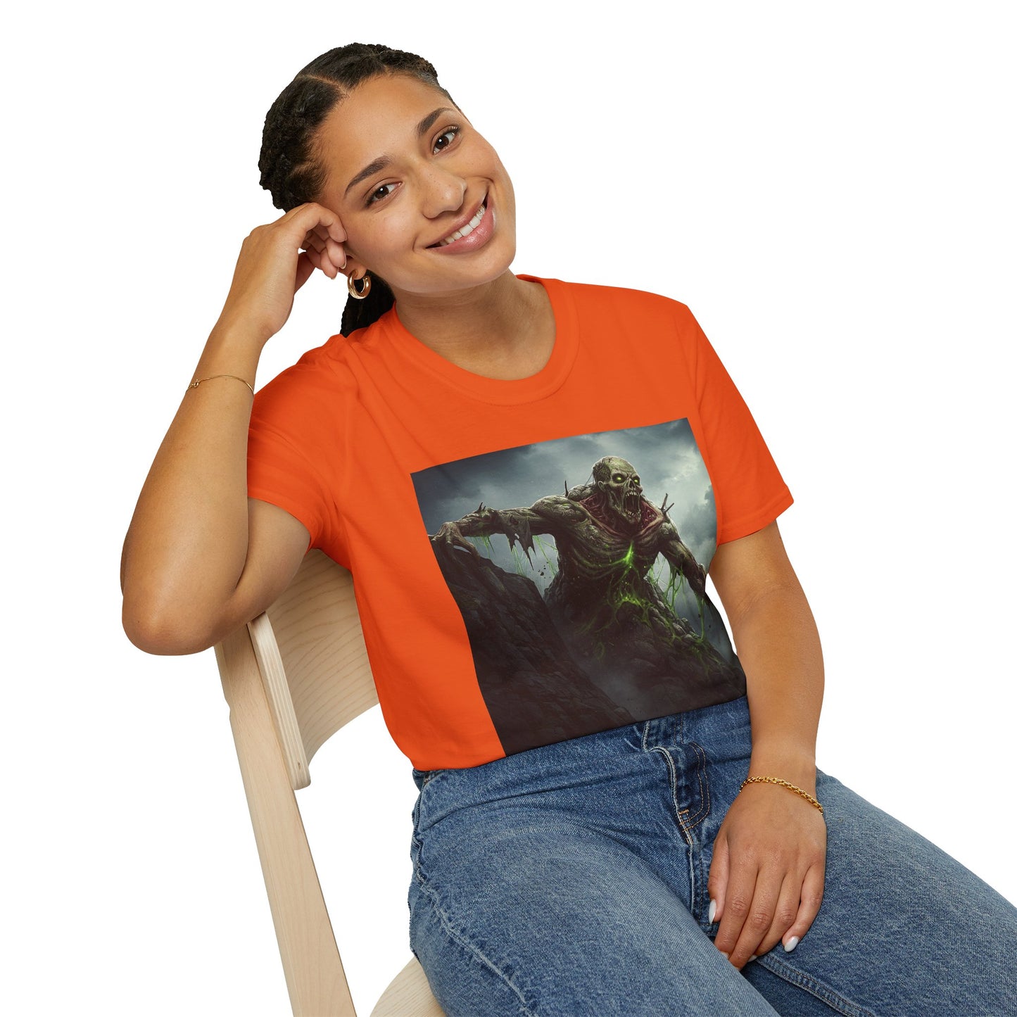 Creepy Monster Unisex Softstyle T-Shirt - Perfect for Halloween and Horror Fans