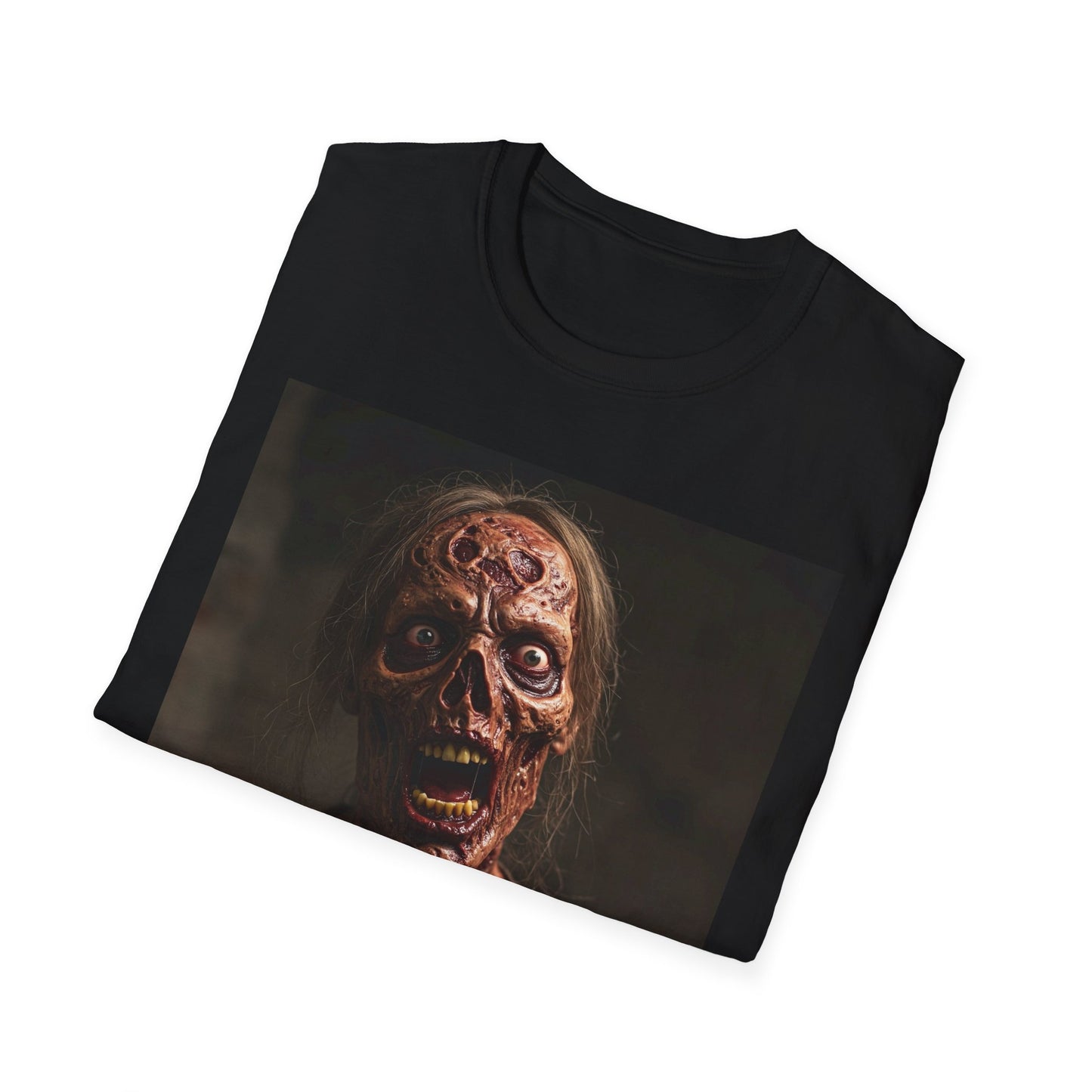 Apocalyptic Portrait Tee, bold, decaying zombie graphic