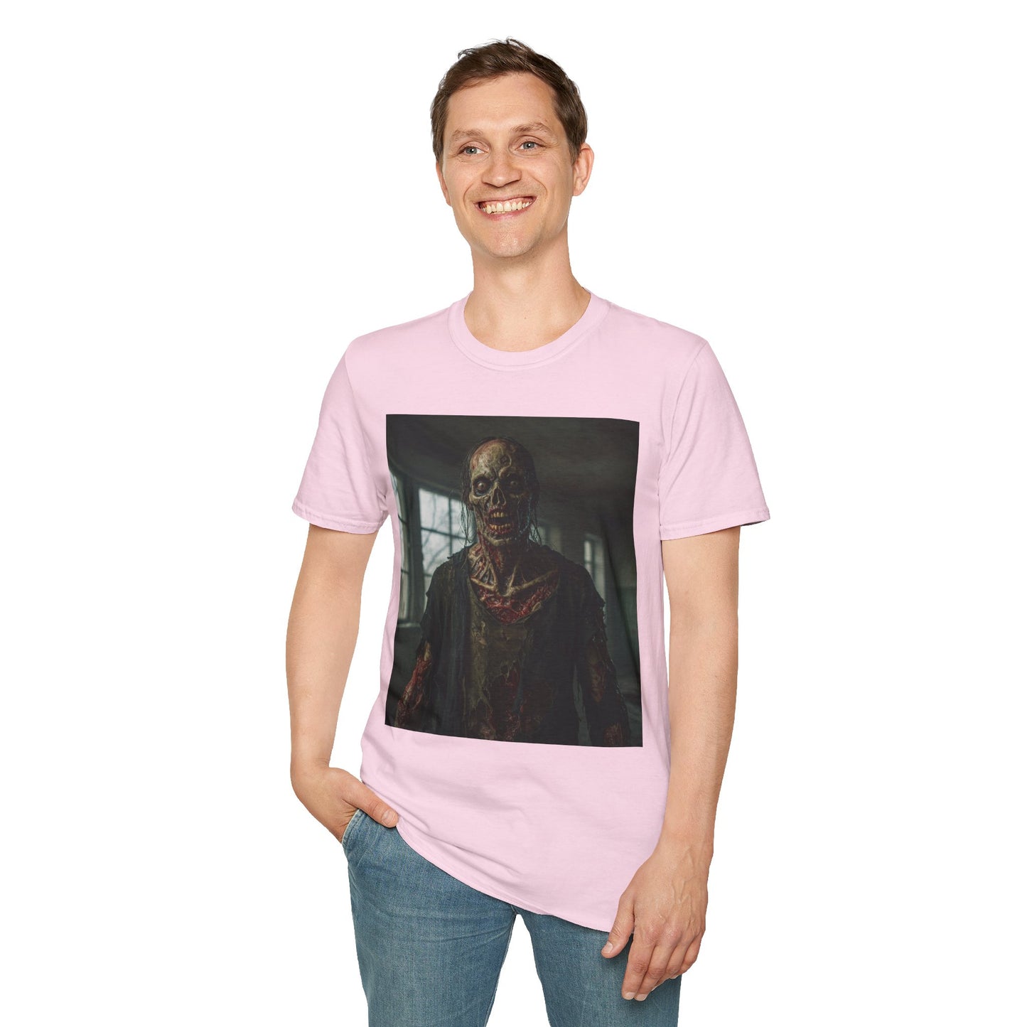 Apocalyptic Portrait Tee, bold, decaying zombie graphic