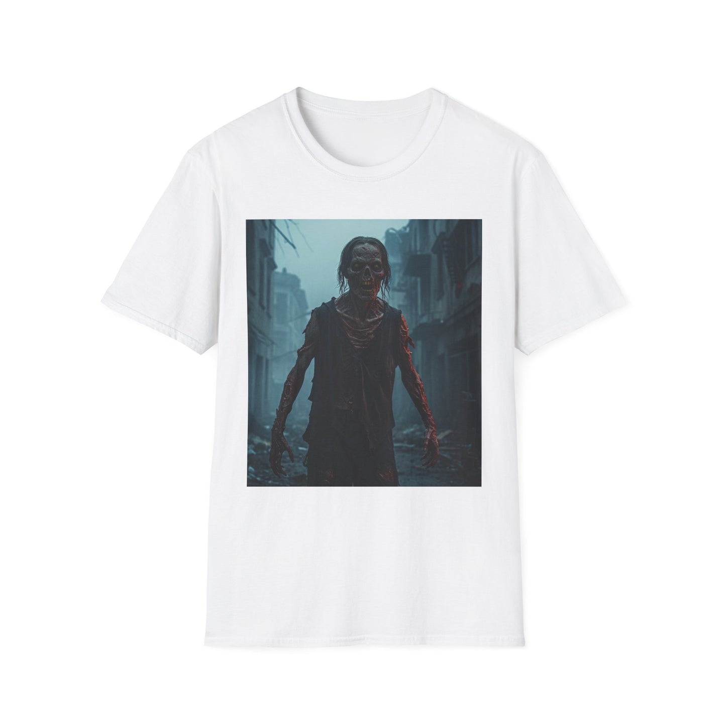 Apocalyptic Portrait Tee, bold, decaying zombie graphic