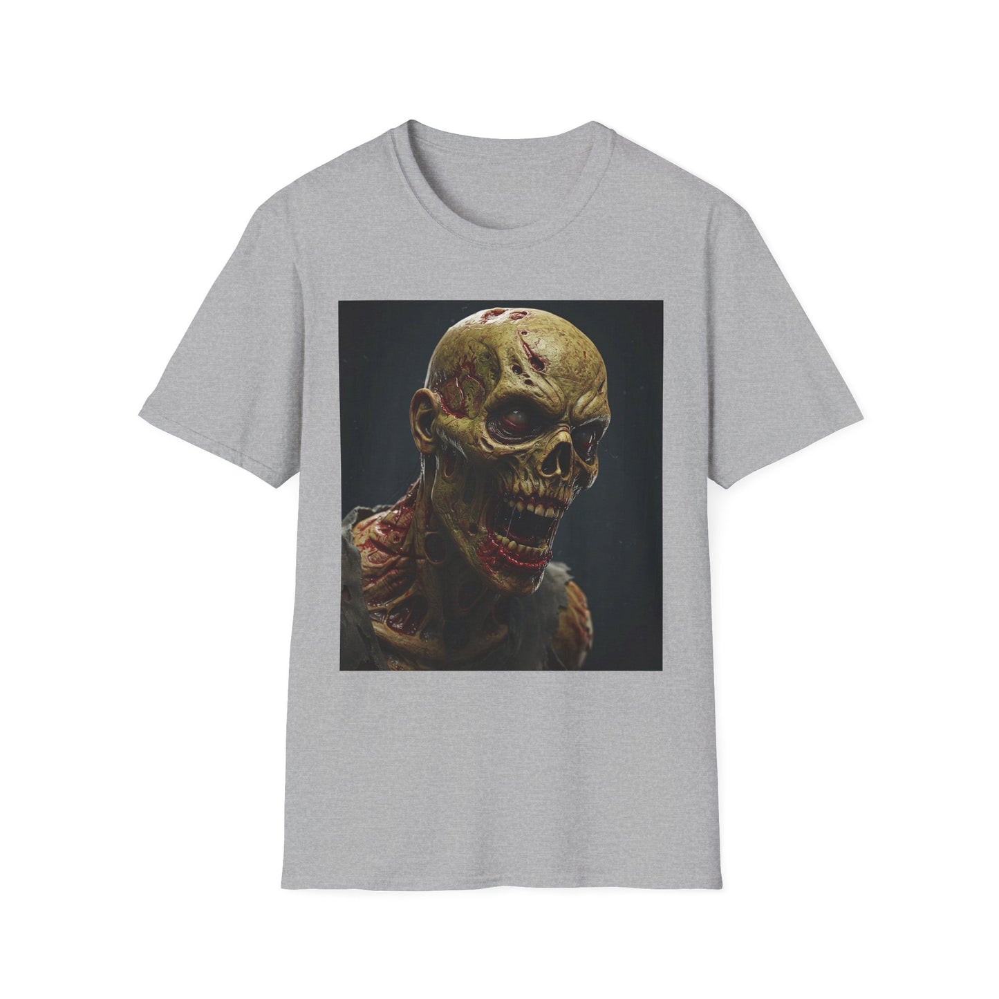 Apocalyptic Portrait Tee, bold, decaying zombie graphic