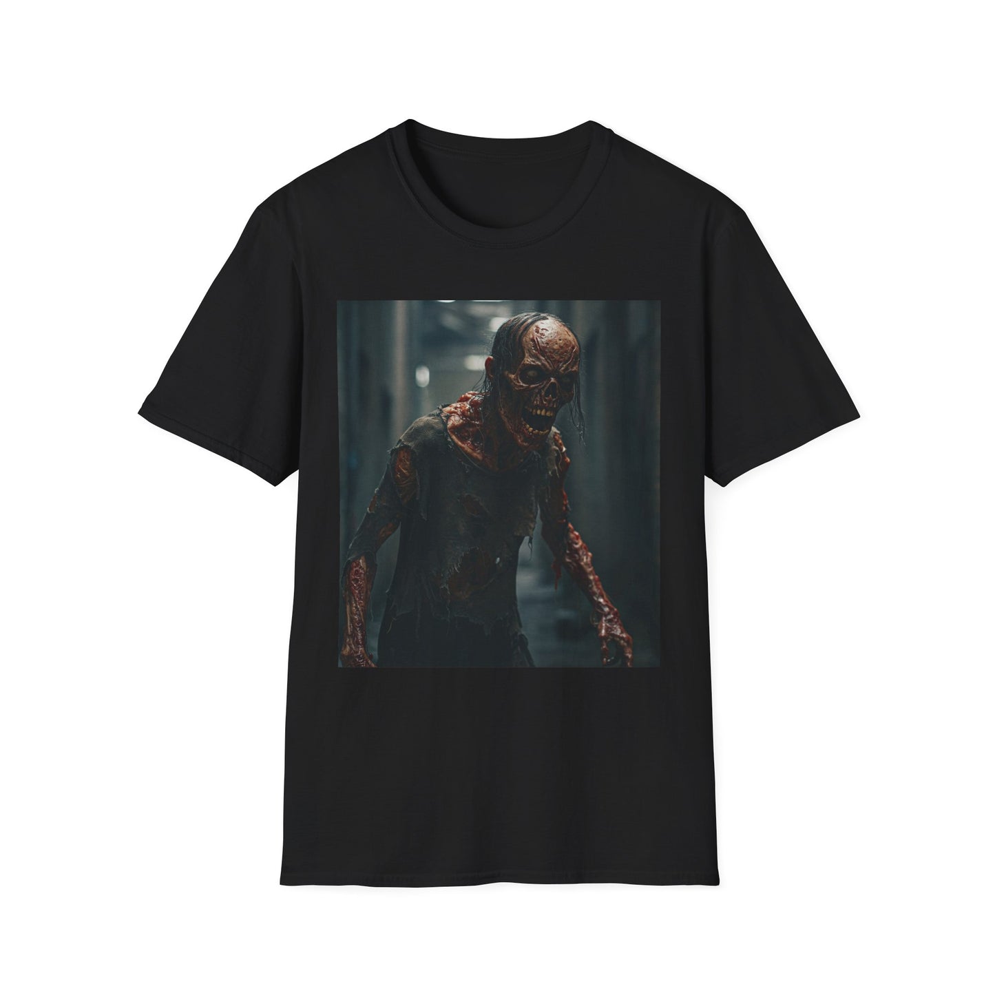 Apocalyptic Portrait Tee, bold, decaying zombie graphic