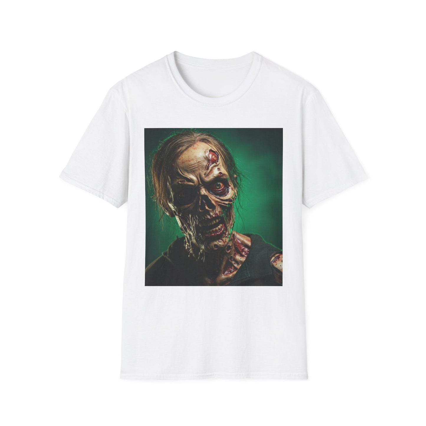 Apocalyptic Portrait Tee, bold, decaying zombie graphic