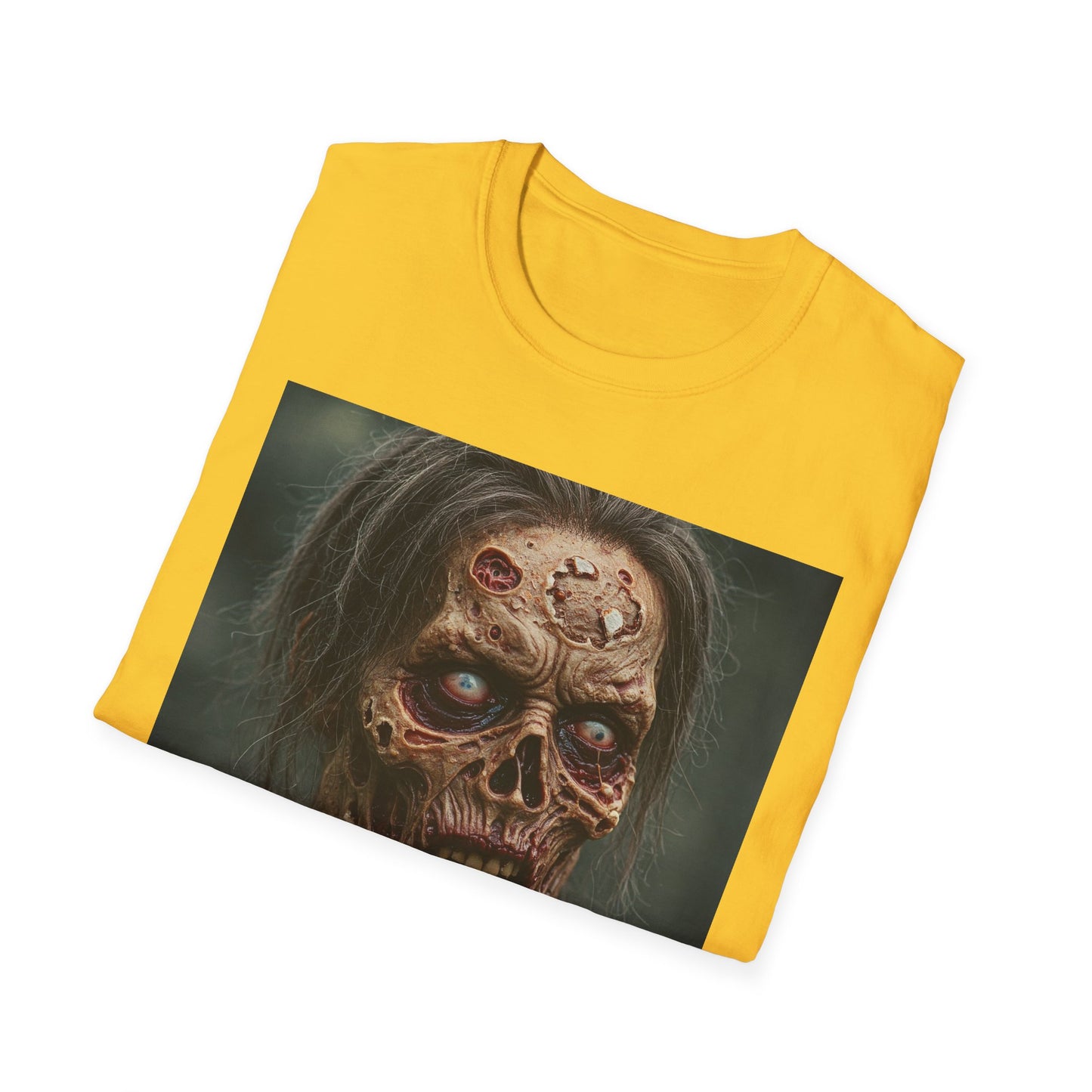 Apocalyptic Portrait Tee, bold, decaying zombie graphic