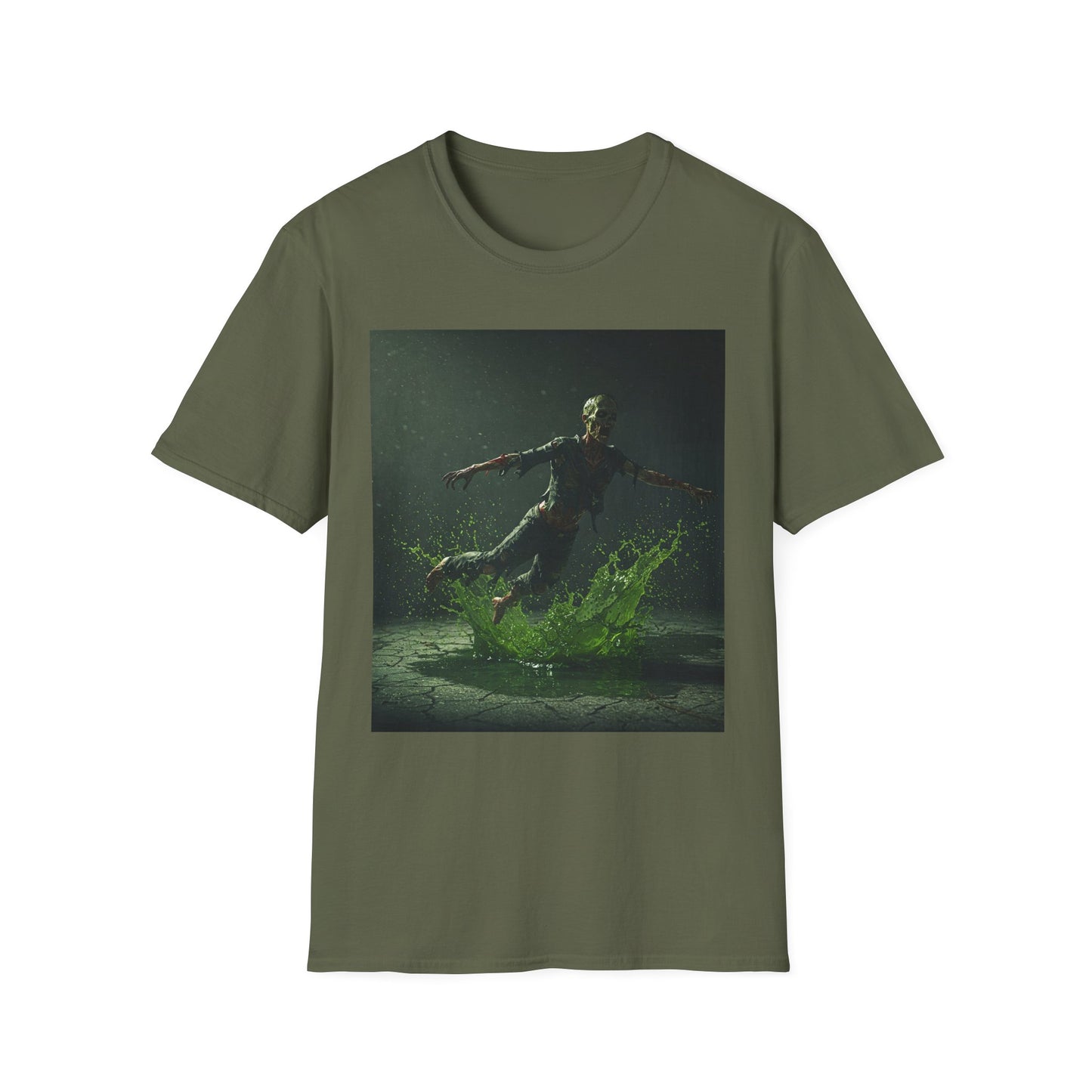 Apocalyptic Portrait Tee, bold, decaying zombie graphic