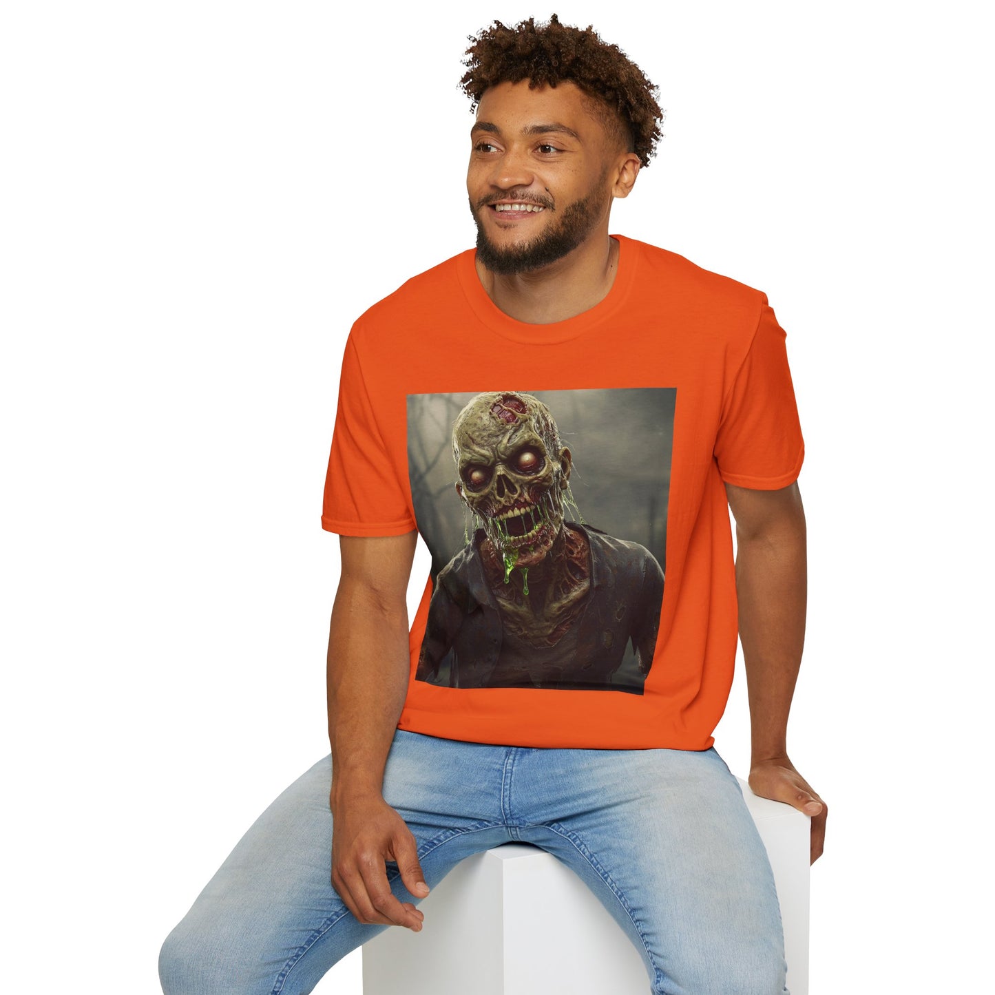 Unisex Softstyle Zombie Graphic T-Shirt - Perfect for Halloween and Horror Fans