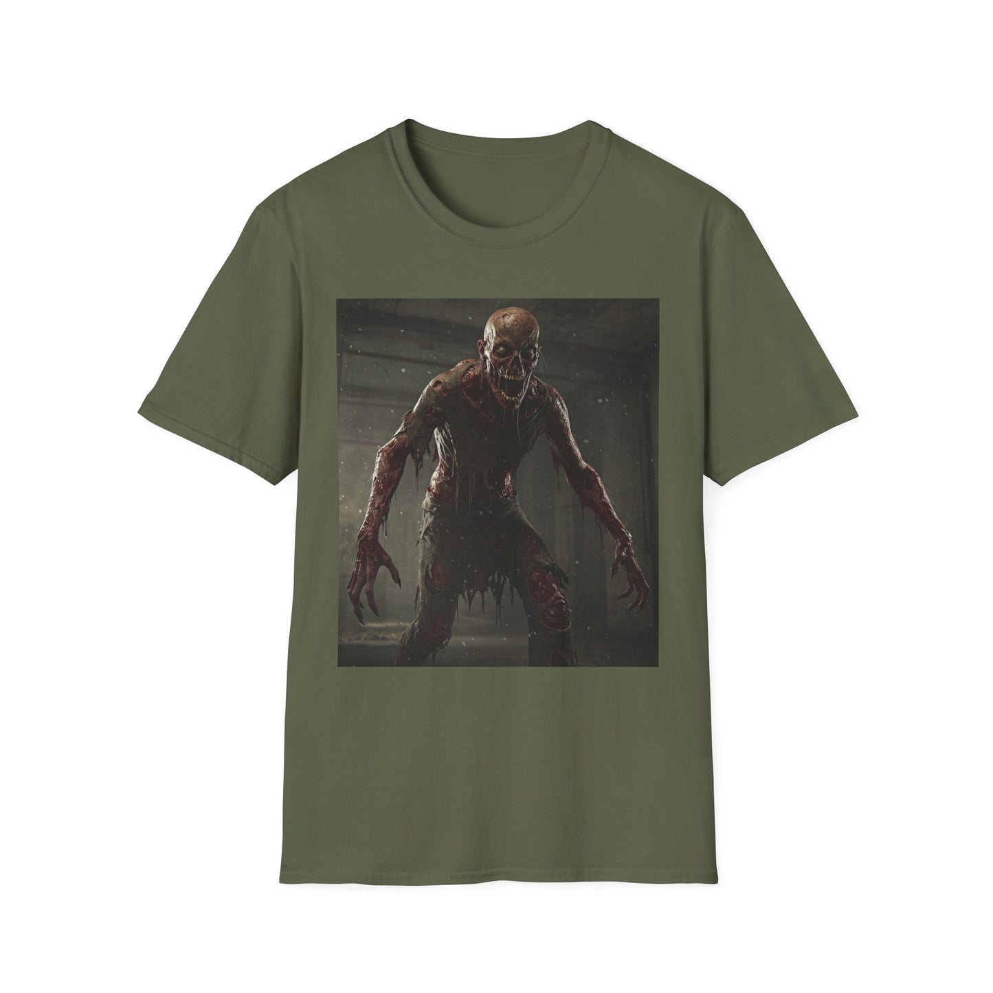 Apocalyptic Portrait Tee, bold, decaying zombie graphic