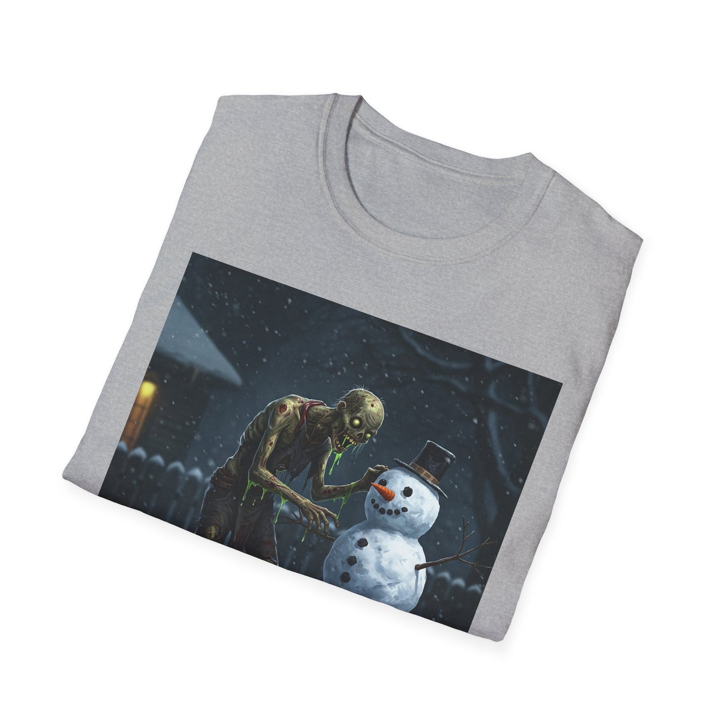 Merry Horror Unisex Softstyle T-Shirt - Creepy Snowman Design