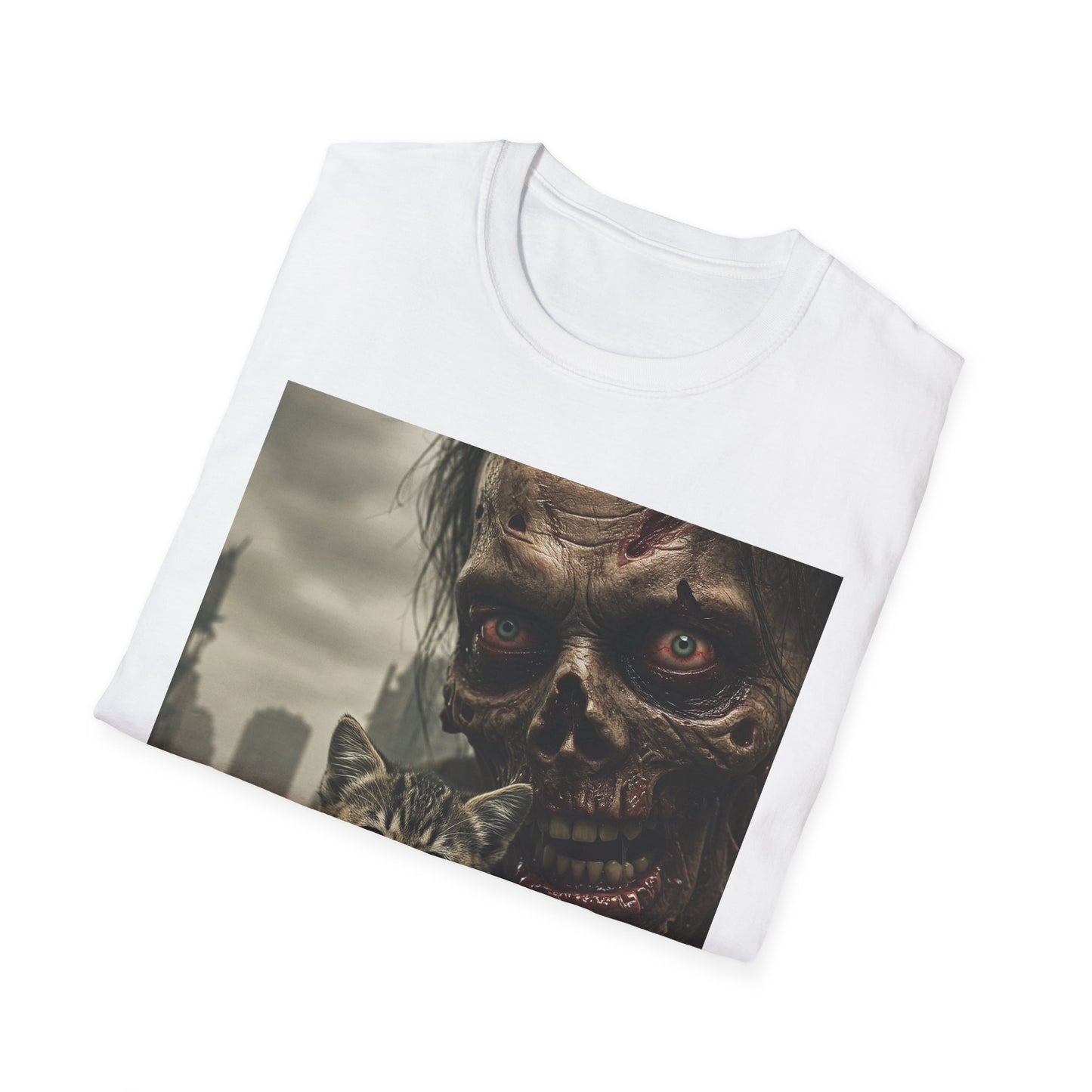 Apocalyptic Portrait Tee, bold, decaying zombie graphic