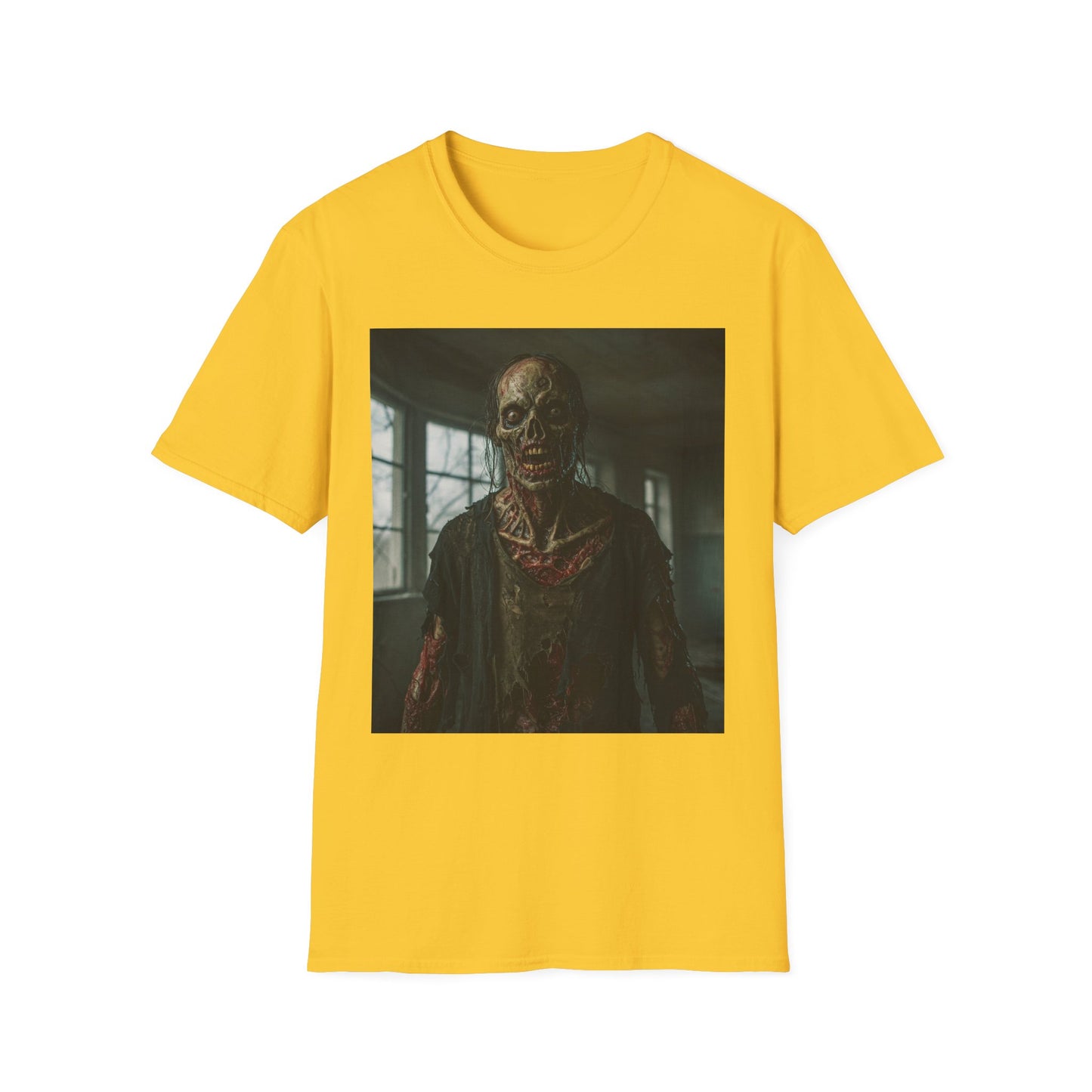 Apocalyptic Portrait Tee, bold, decaying zombie graphic