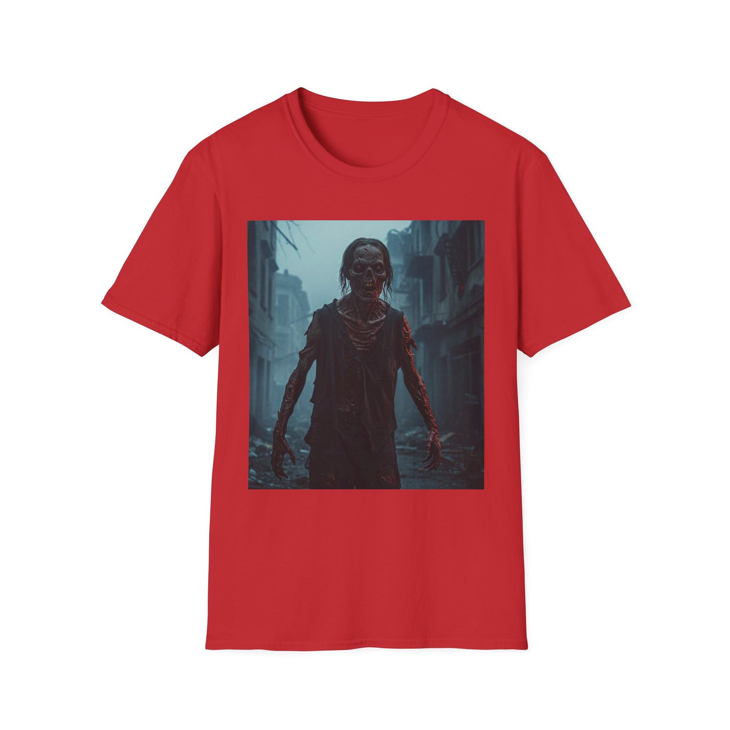 Apocalyptic Portrait Tee, bold, decaying zombie graphic