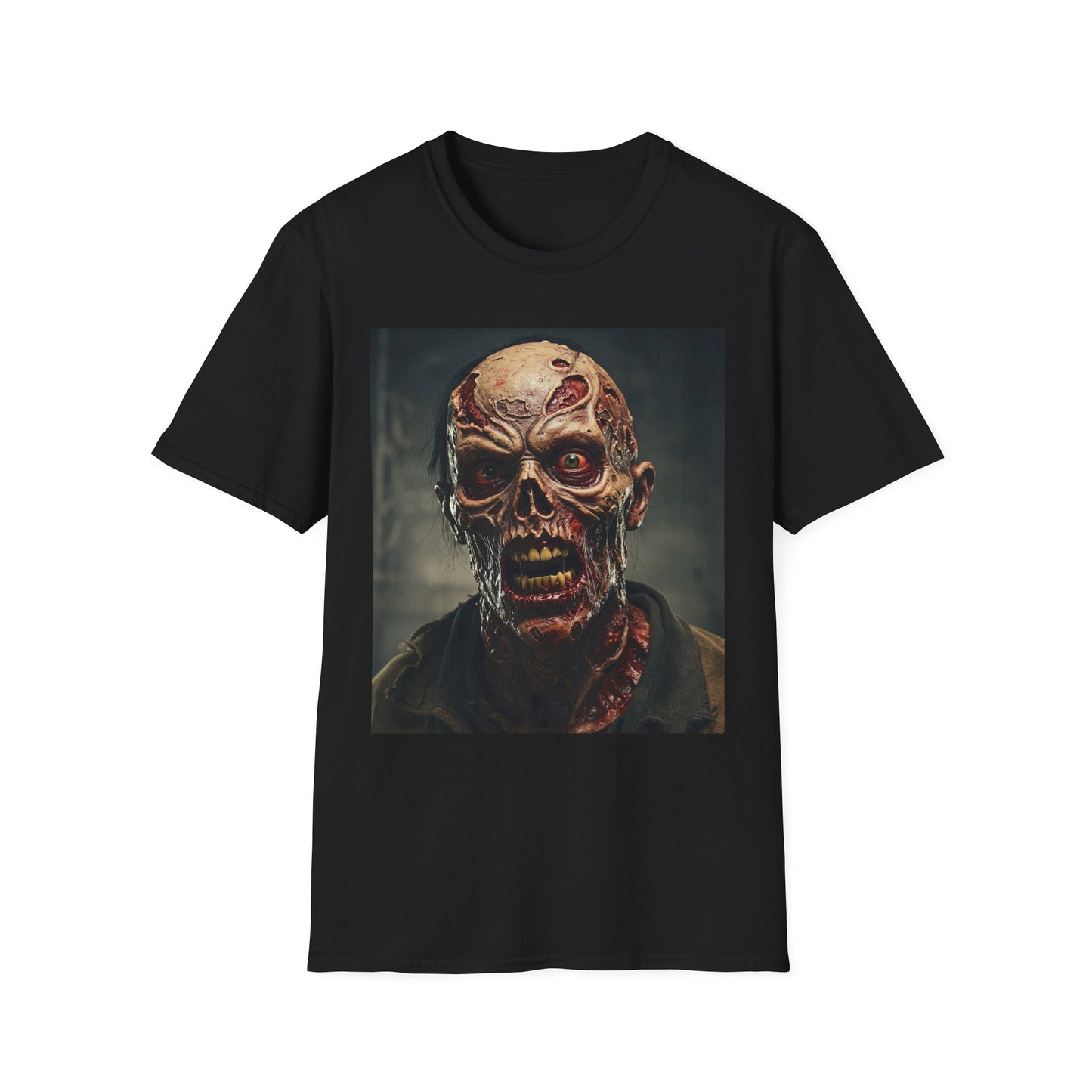 Apocalyptic Portrait Tee, bold, decaying zombie graphic