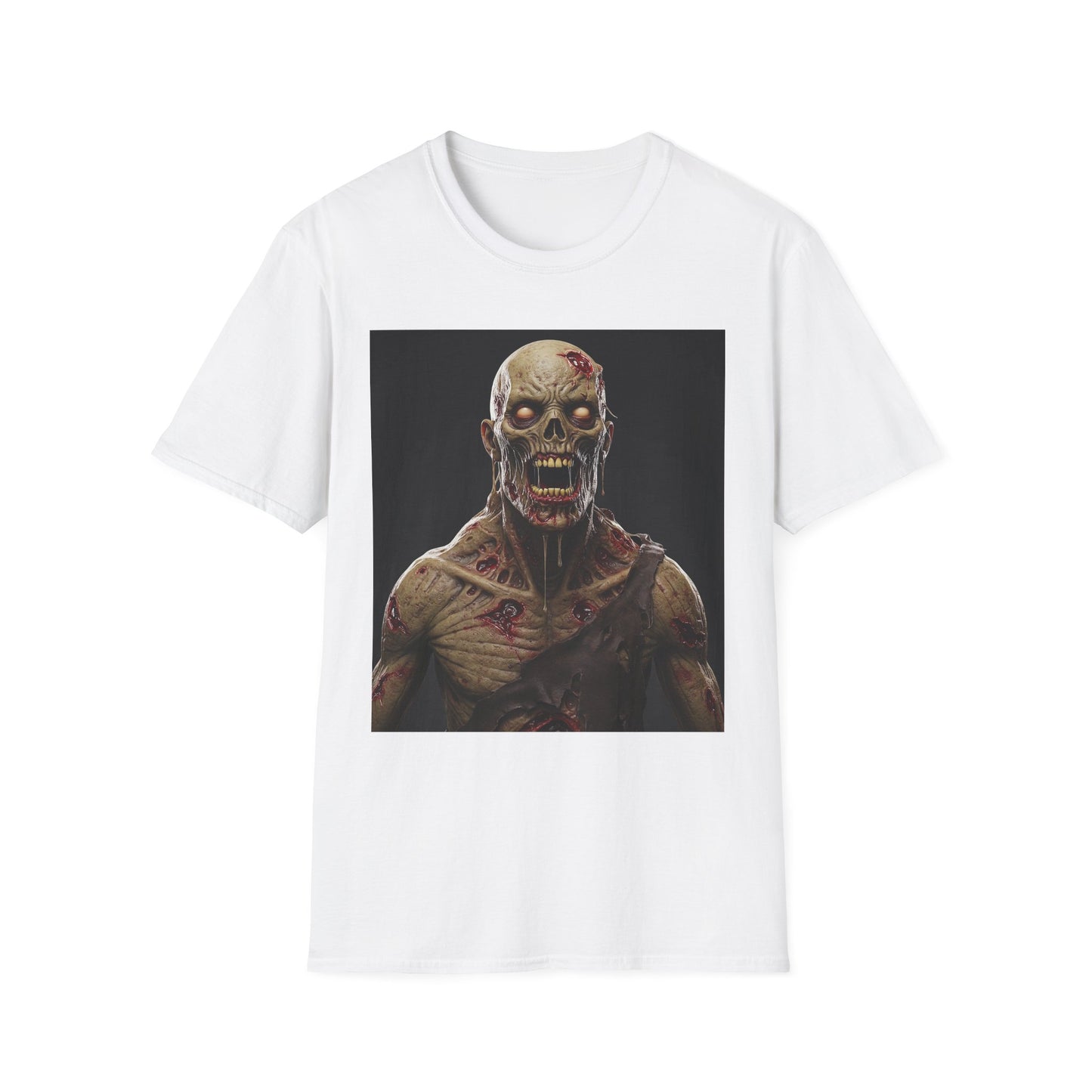 Apocalyptic Portrait Tee, bold, decaying zombie graphic