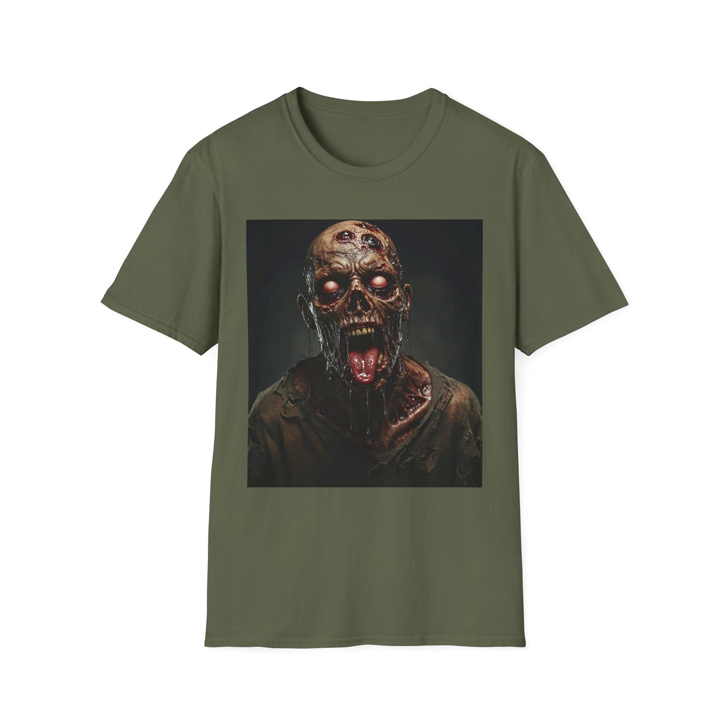 Apocalyptic Portrait Tee, bold, decaying zombie graphic