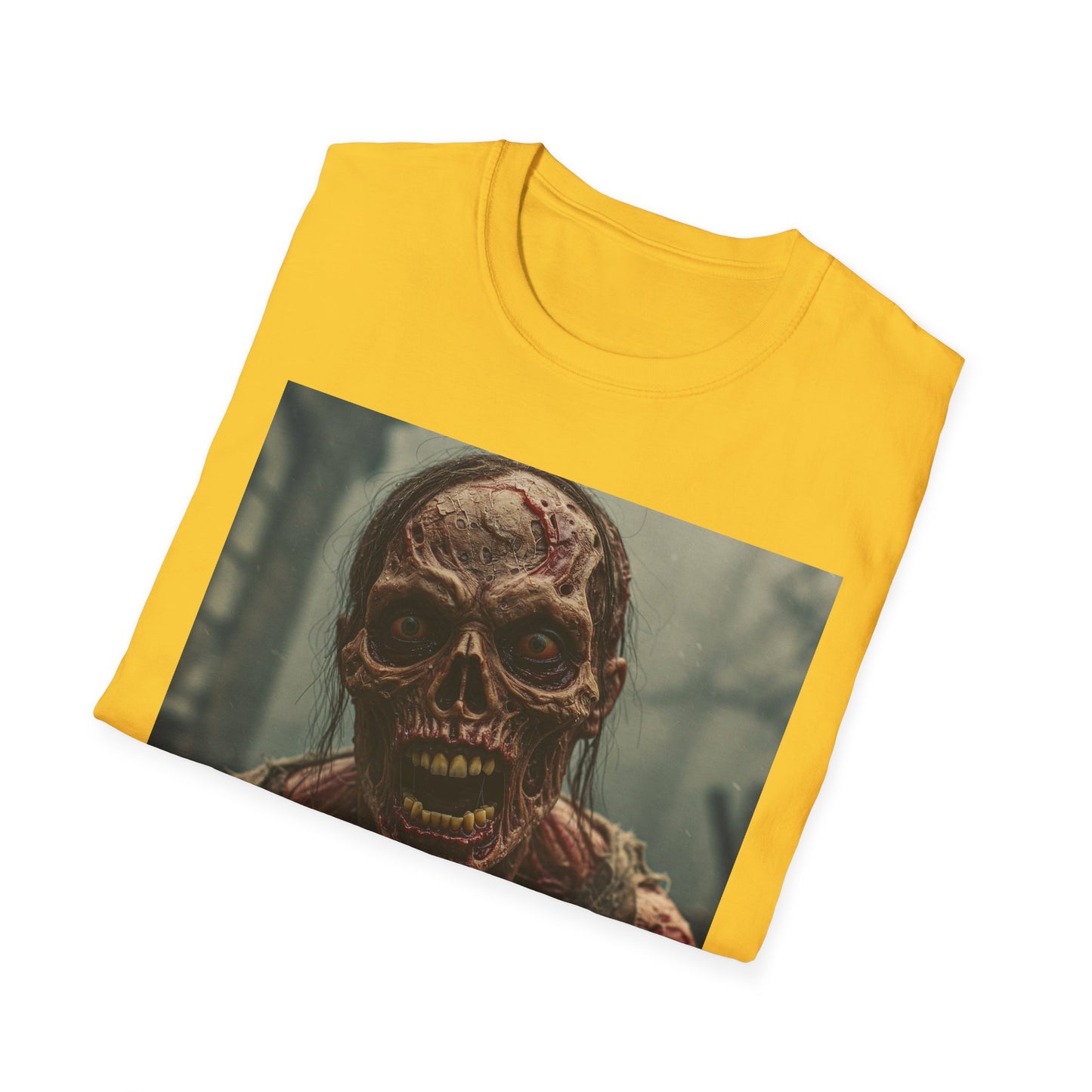 Apocalyptic Portrait Tee, bold, decaying zombie graphic