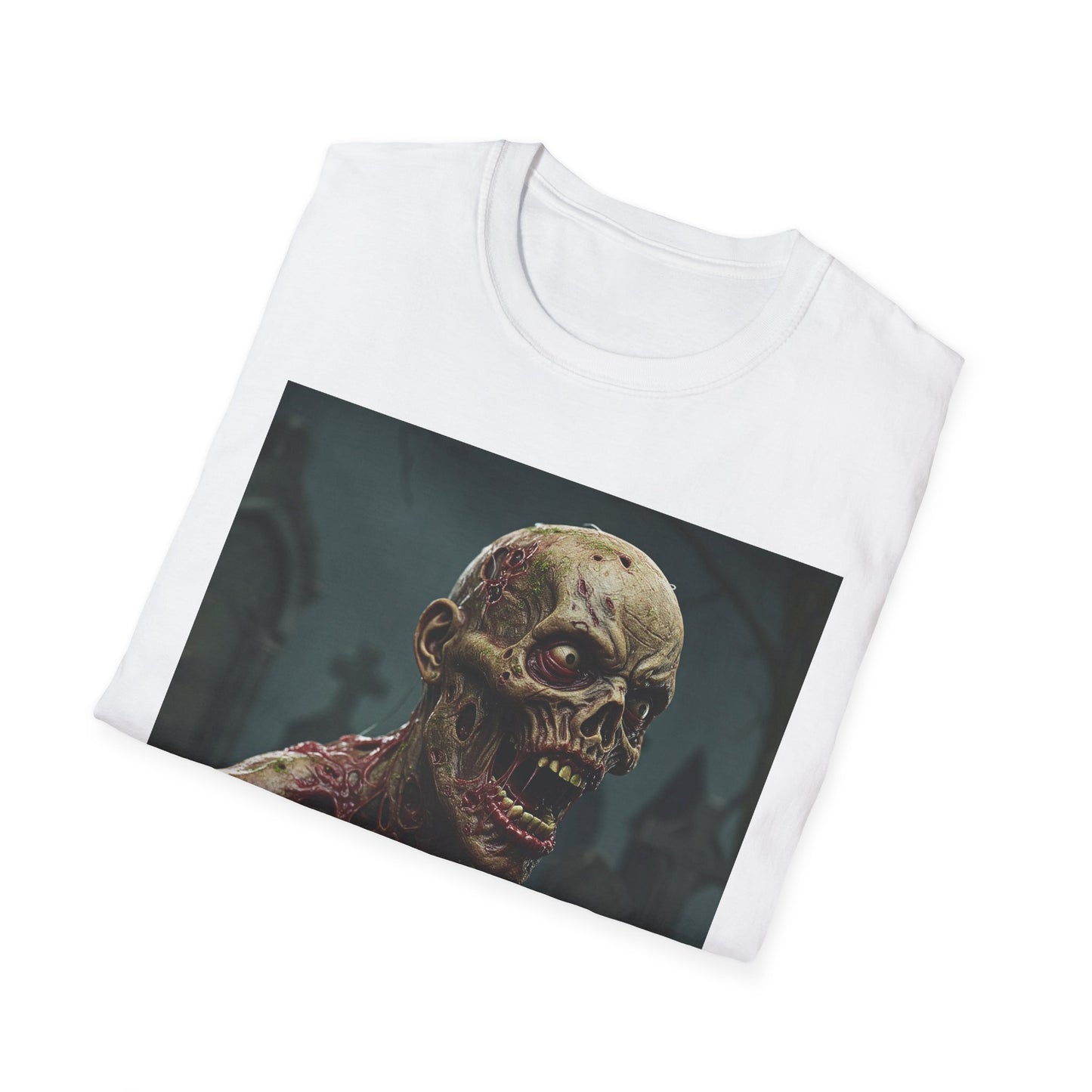 Creepy Zombie Graphic Unisex Softstyle T-Shirt