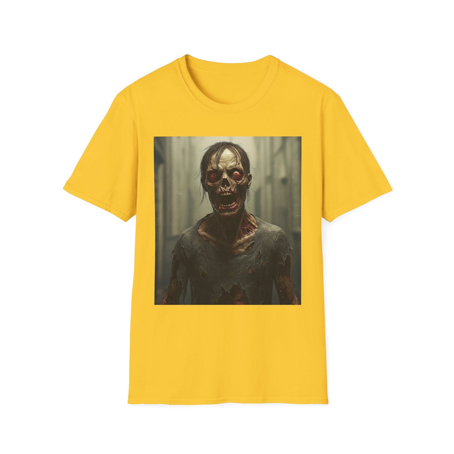 Apocalyptic Portrait Tee, bold, decaying zombie graphic