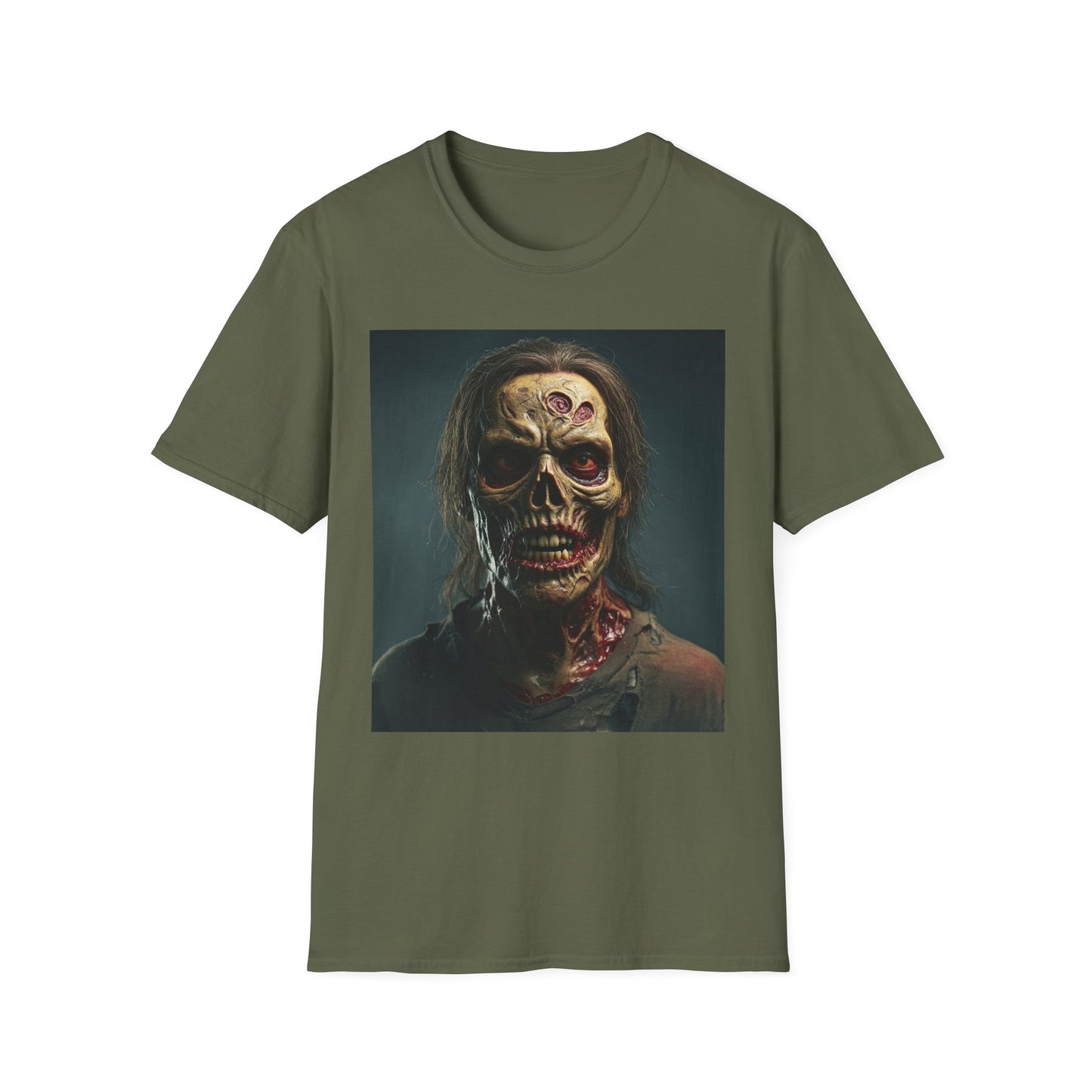 Apocalyptic Portrait Tee, bold, decaying zombie graphic