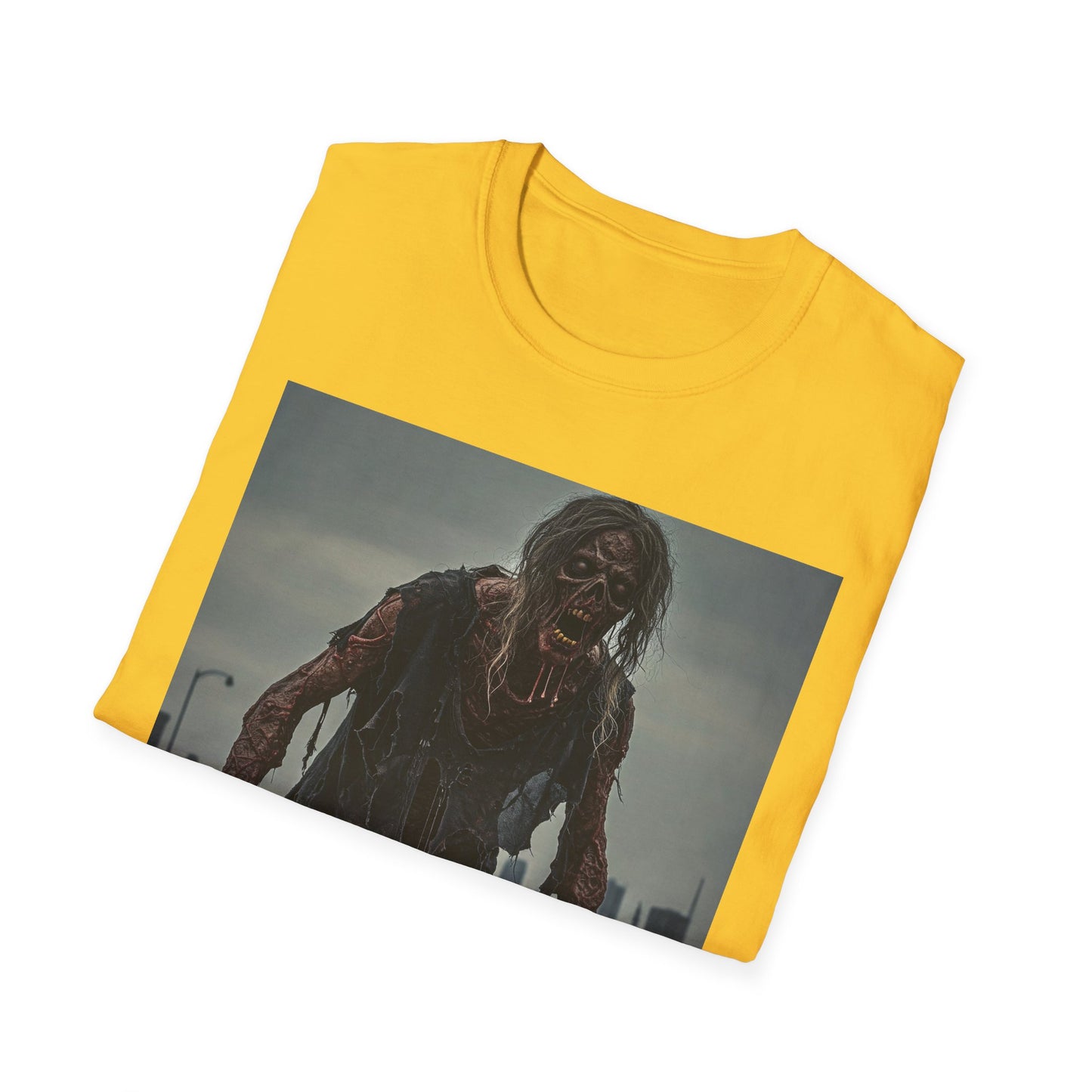 Apocalyptic Portrait Tee, bold, decaying zombie graphic