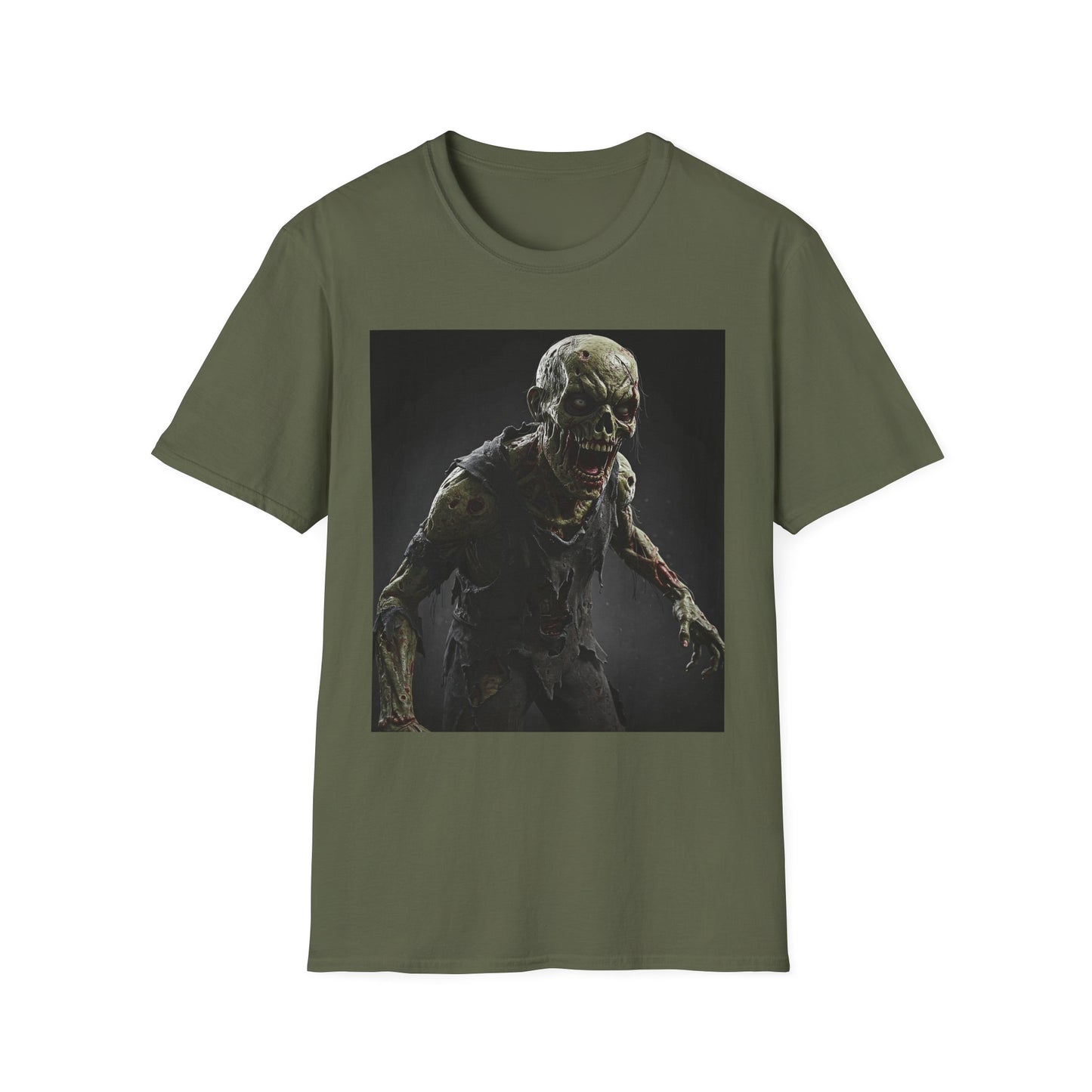 Apocalyptic Portrait Tee, bold, decaying zombie graphic