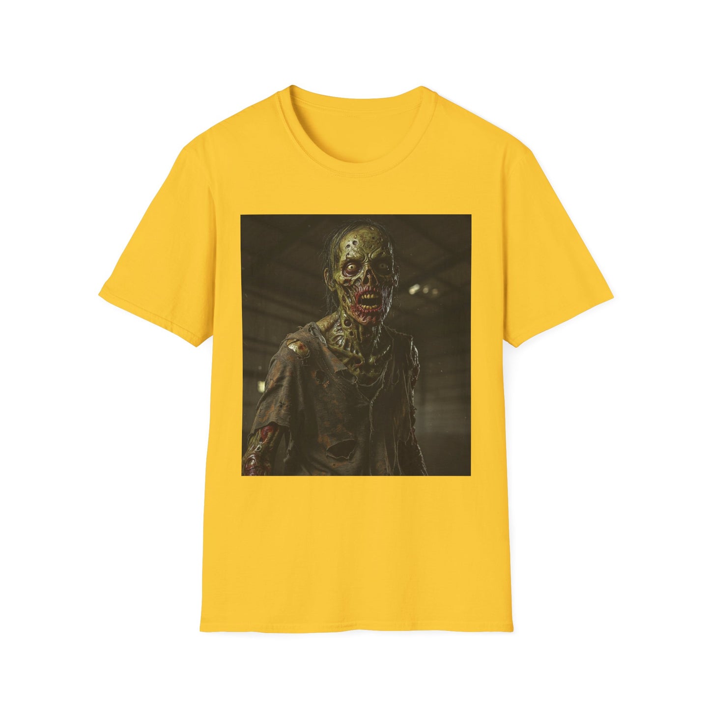 Apocalyptic Portrait Tee, bold, decaying zombie graphic