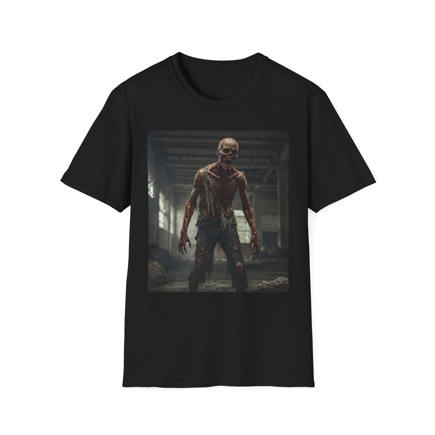 Zombie Graphic Unisex Softstyle T-Shirt - Perfect for Halloween and Horror Fans