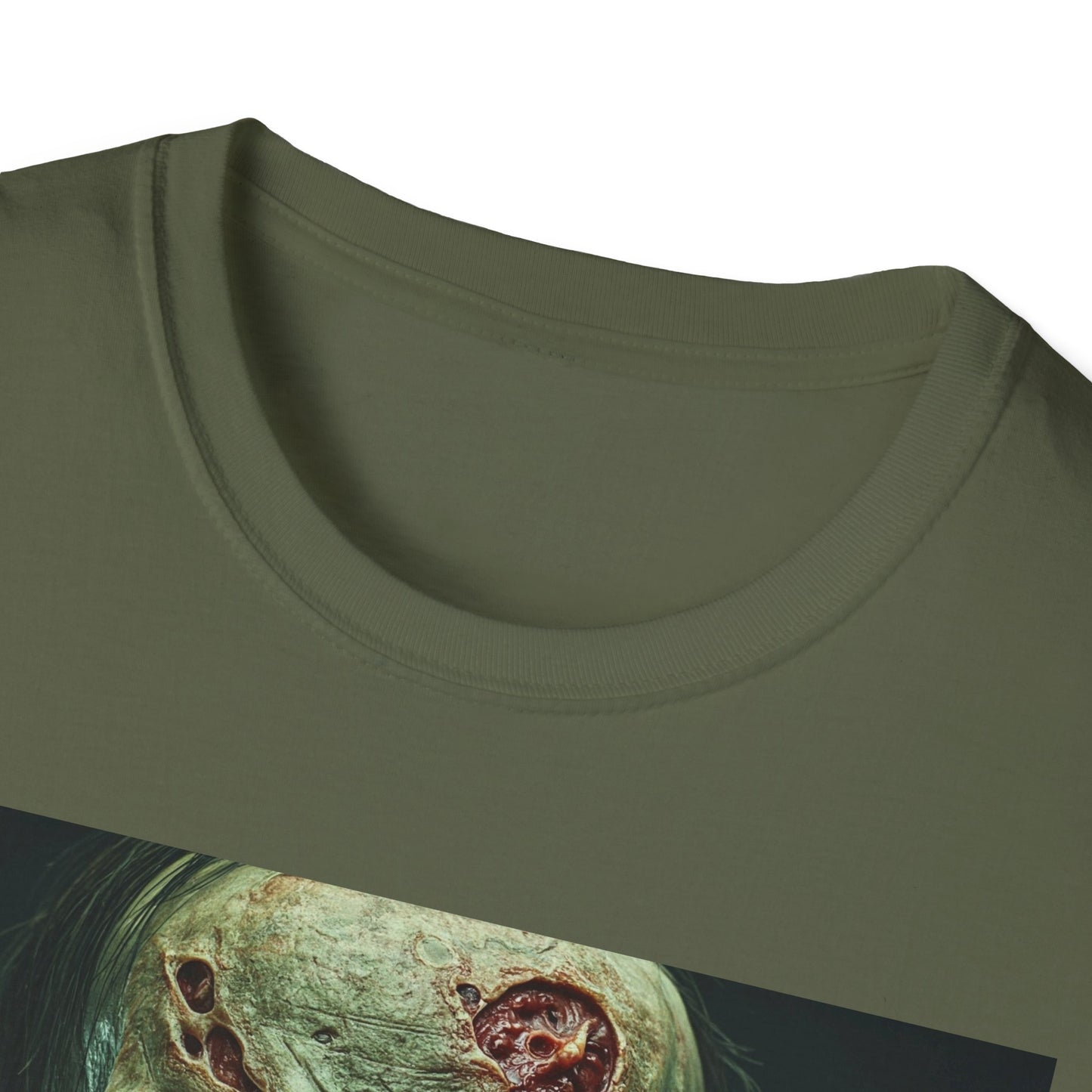 Apocalyptic Portrait Tee, bold, decaying zombie graphic