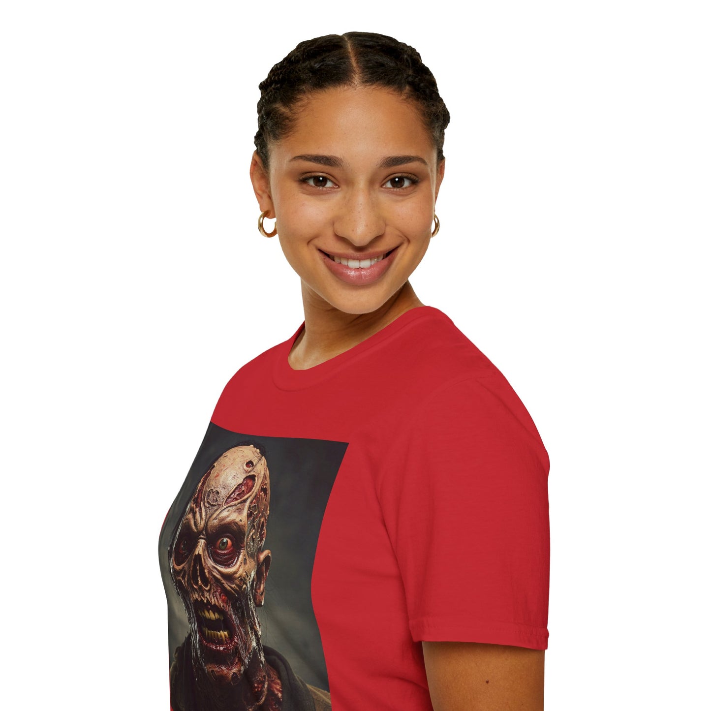 Apocalyptic Portrait Tee, bold, decaying zombie graphic