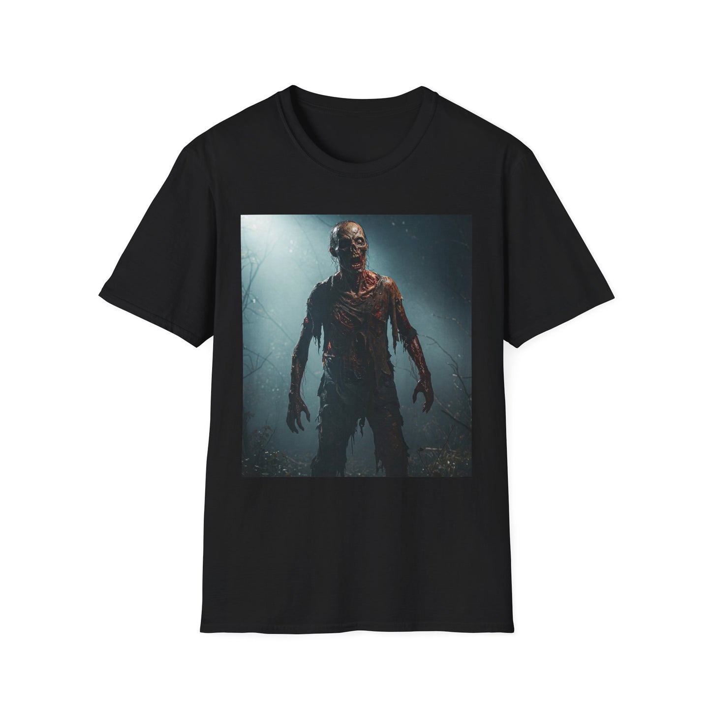 Apocalyptic Portrait Tee, bold, decaying zombie graphic