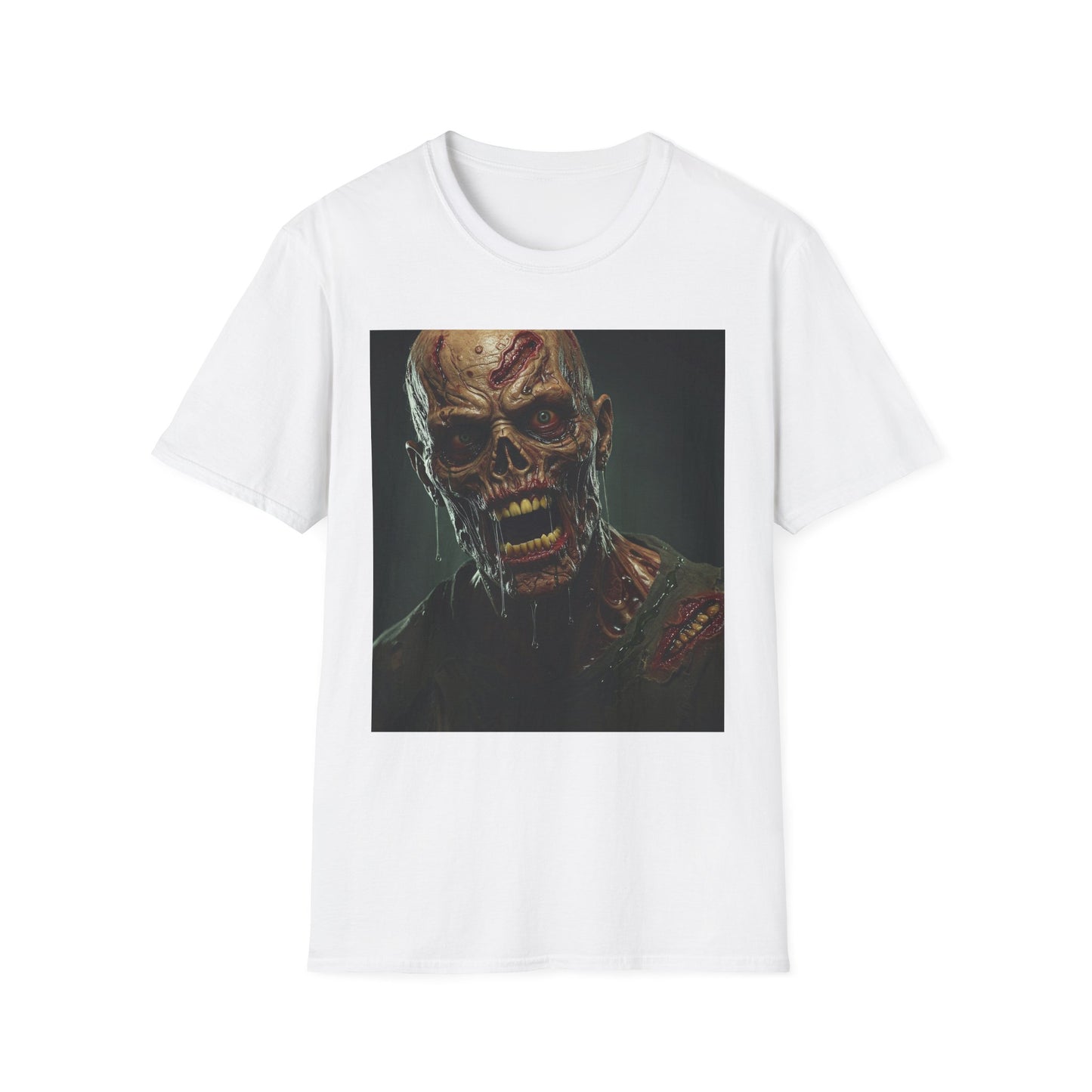 Apocalyptic Portrait Tee, bold, decaying zombie graphic