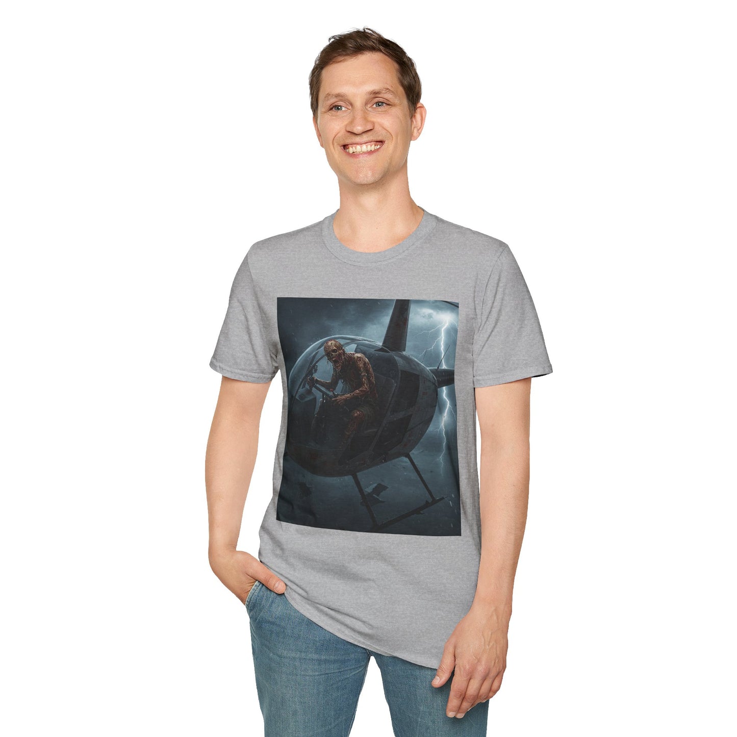 Stormy Helicopter Adventure Unisex Softstyle T-Shirt